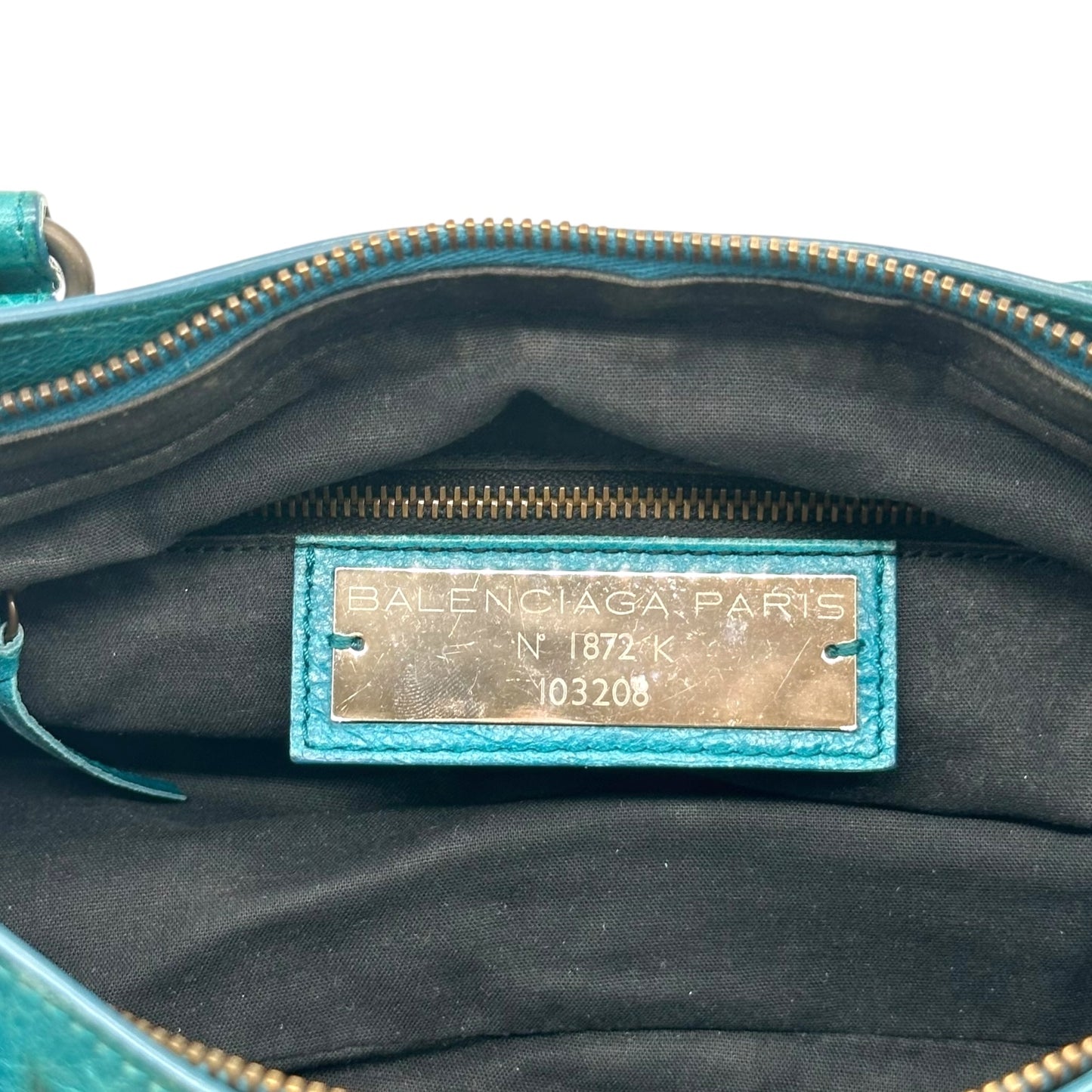 Balenciaga Teal Blue Leather First City Bag