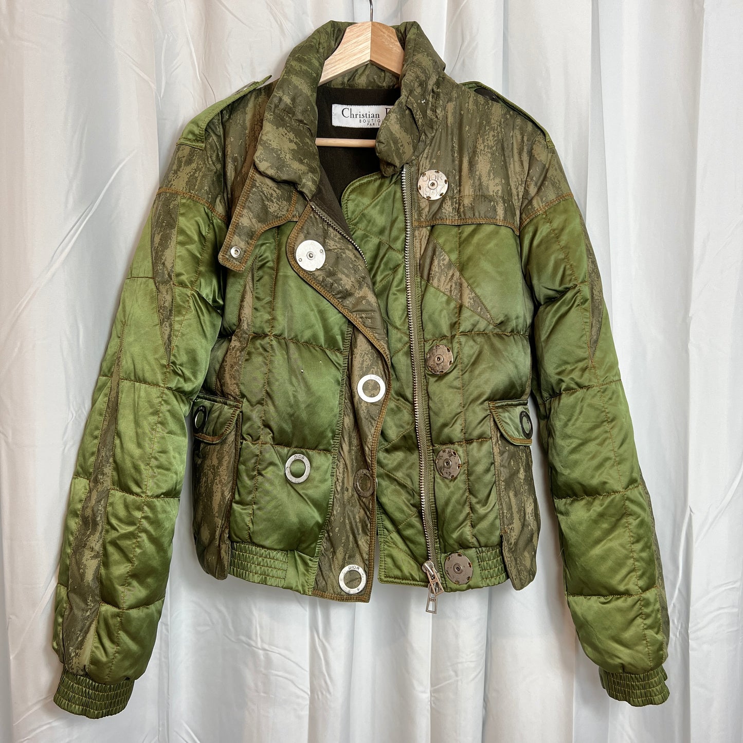 Christian Dior Khaki Green Puffer Coat Size S