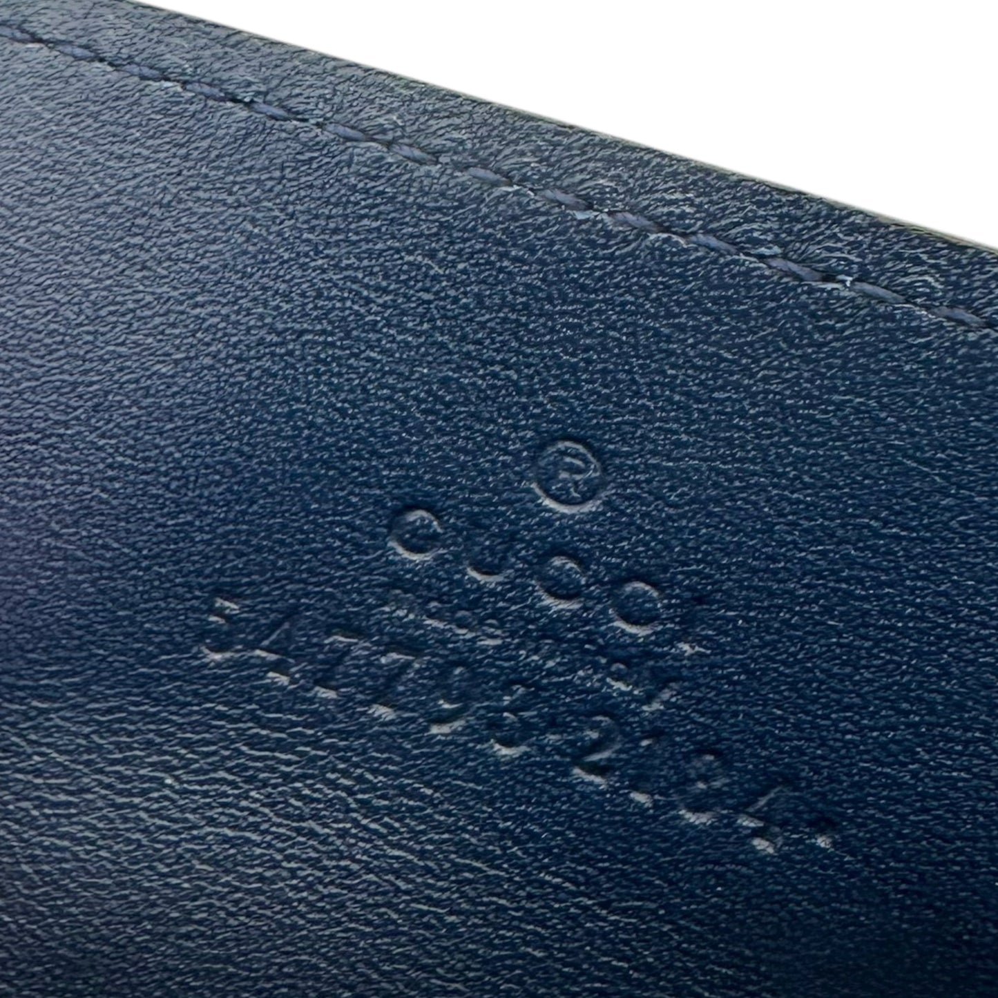 Gucci NY Yankees Card Holder Wallet Navy Leather