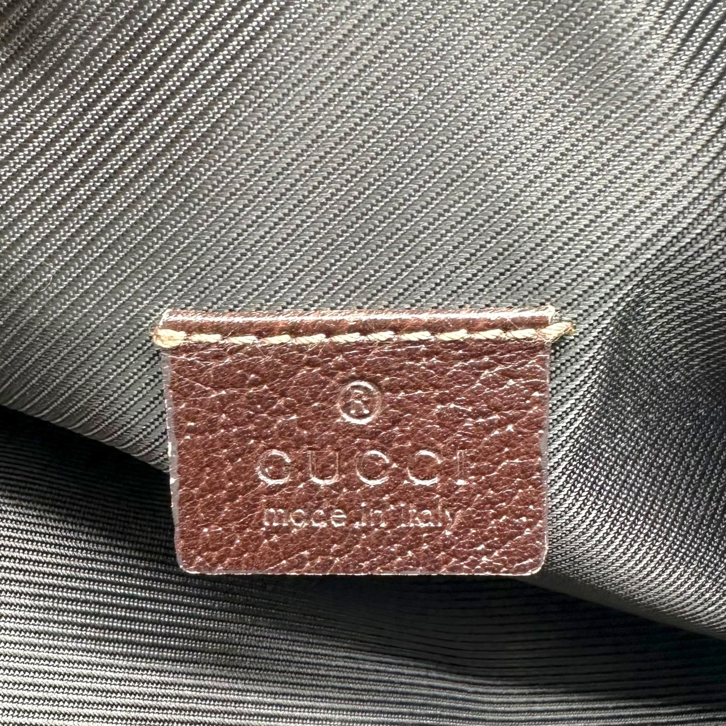 Gucci Brown Monogram Leather Trim Abby Shoulder Pochette - Outfit Repeater