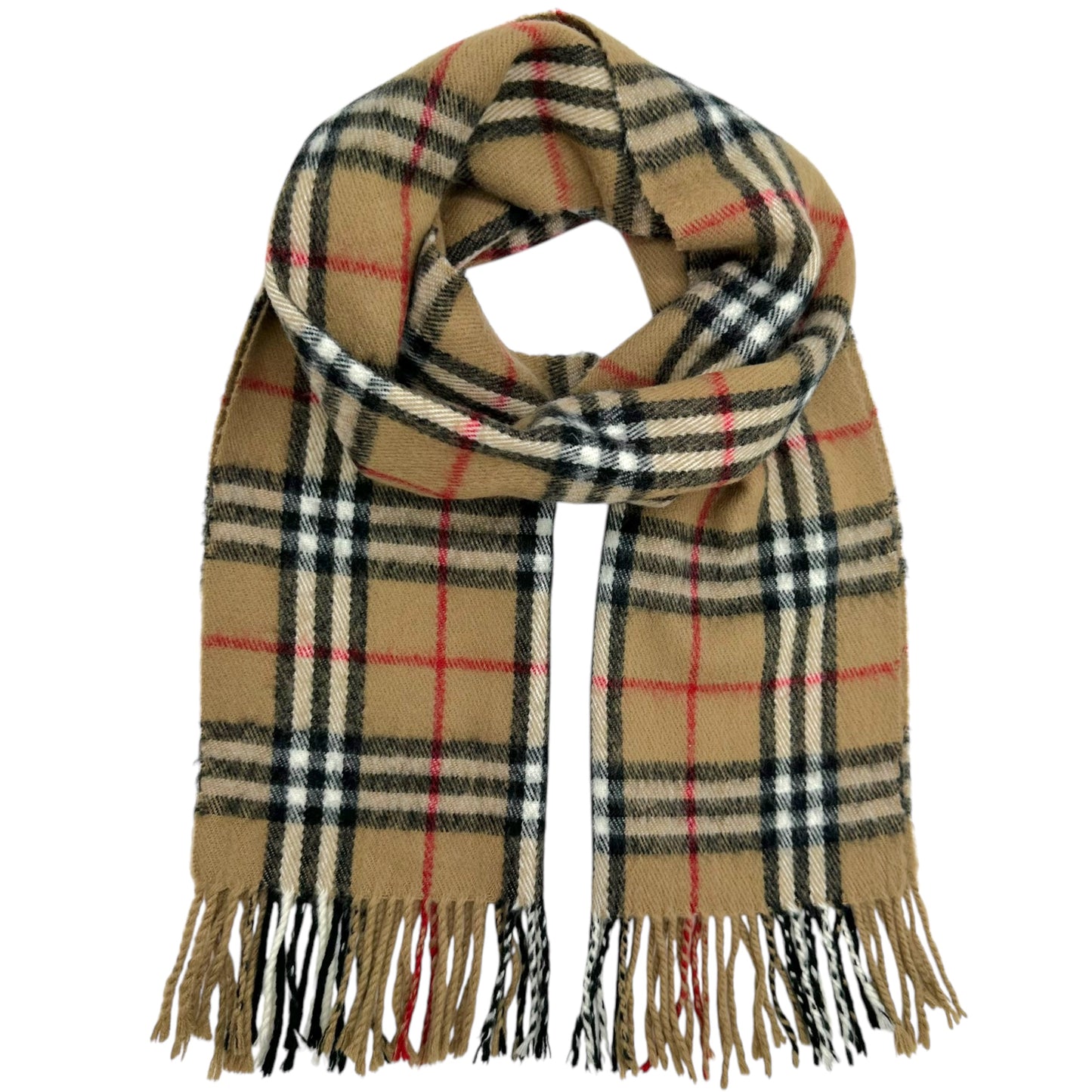 Burberry Tan Plaid Wool Scarf - Outfit Repeater