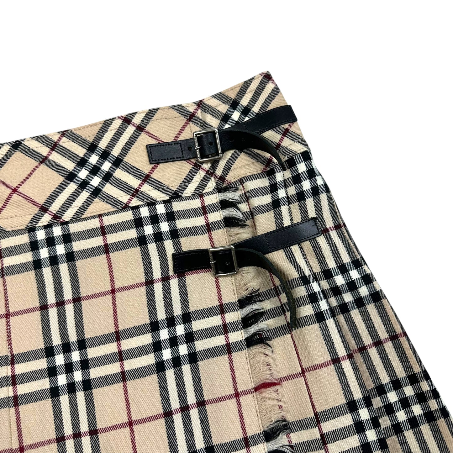 Burberry Blue Label Classic Tan Plaid Pleated Mini Skirt