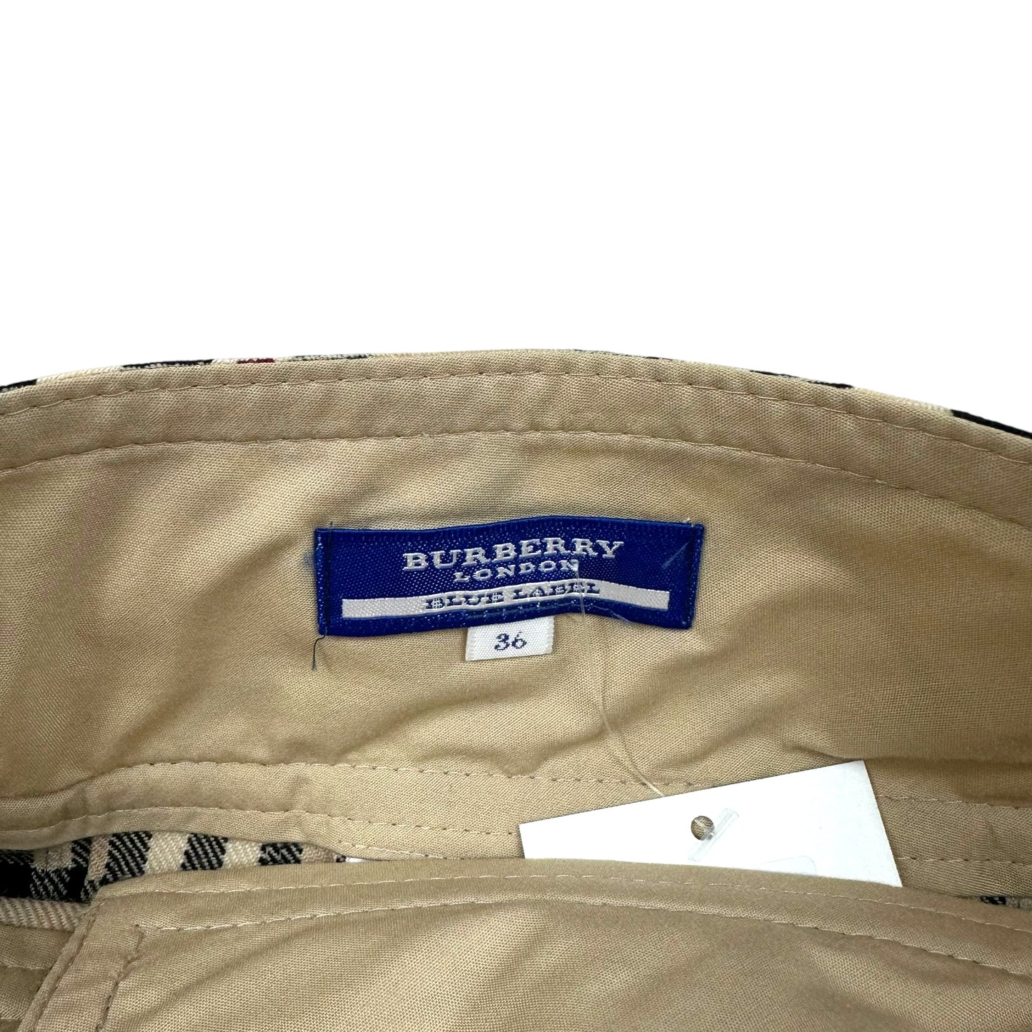 Burberry Blue Label Classic Tan Plaid Pleated Mini Skirt