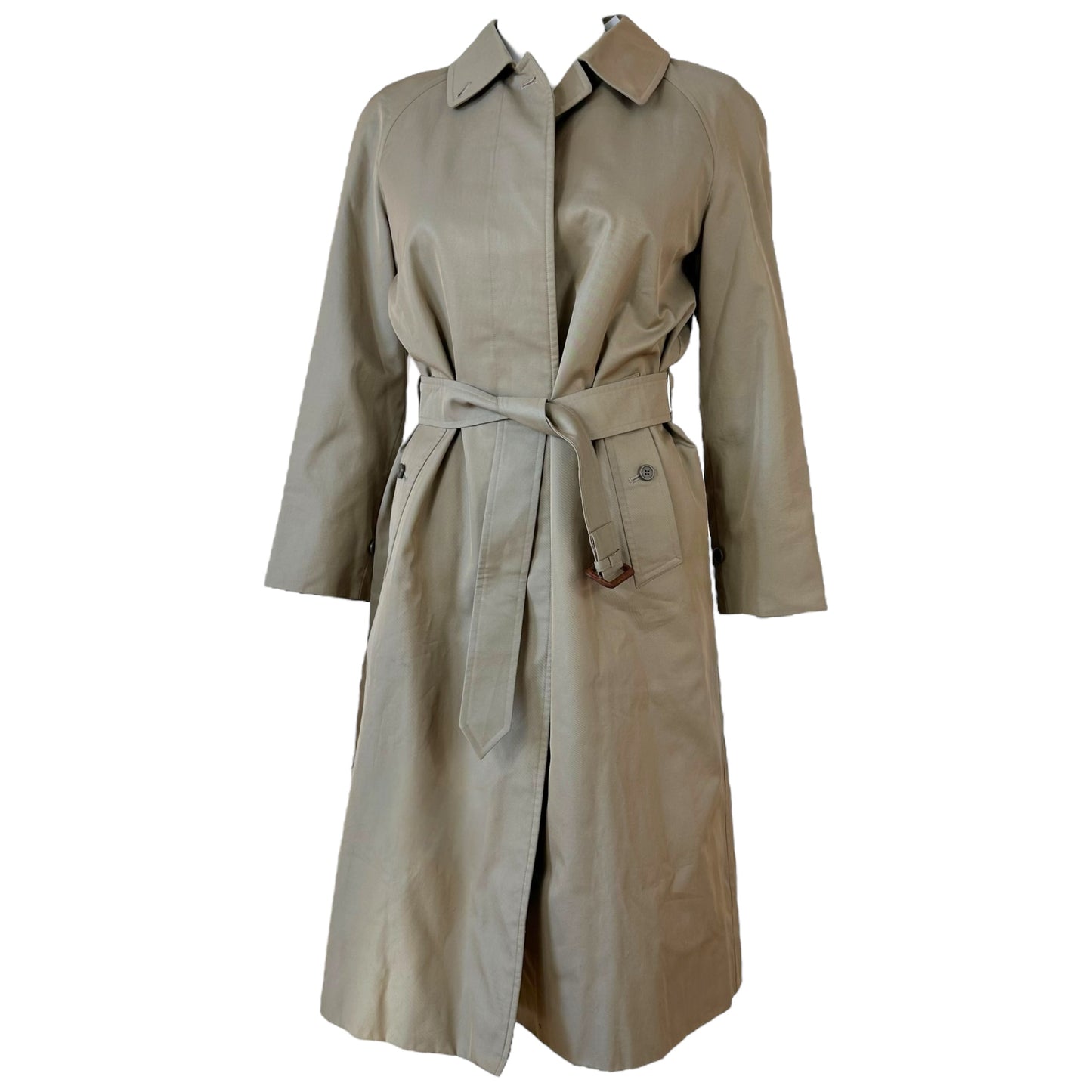 Burberry Khaki Unlined Belted Trench Coat
