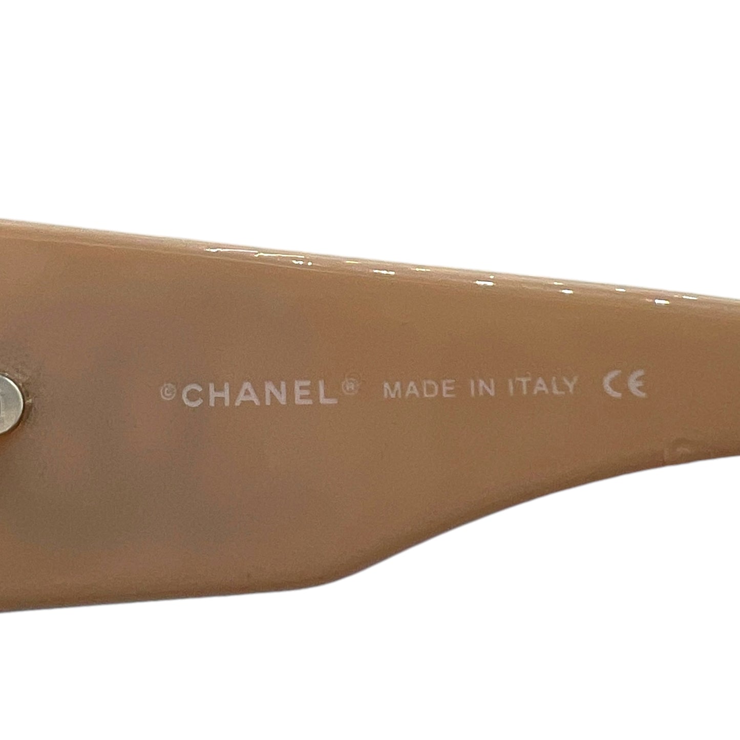Chanel Beige Mother of Pearl 5076 Logo Sunglasses - Outfit Repeater