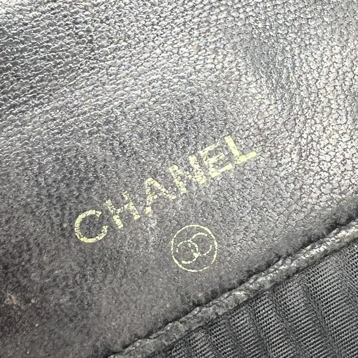 Chanel Black Caviar Leather Wallet with Flap Closure