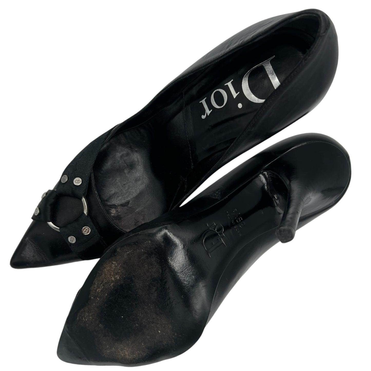 Christian Dior Hardcore Black Leather Heels - Outfit Repeater