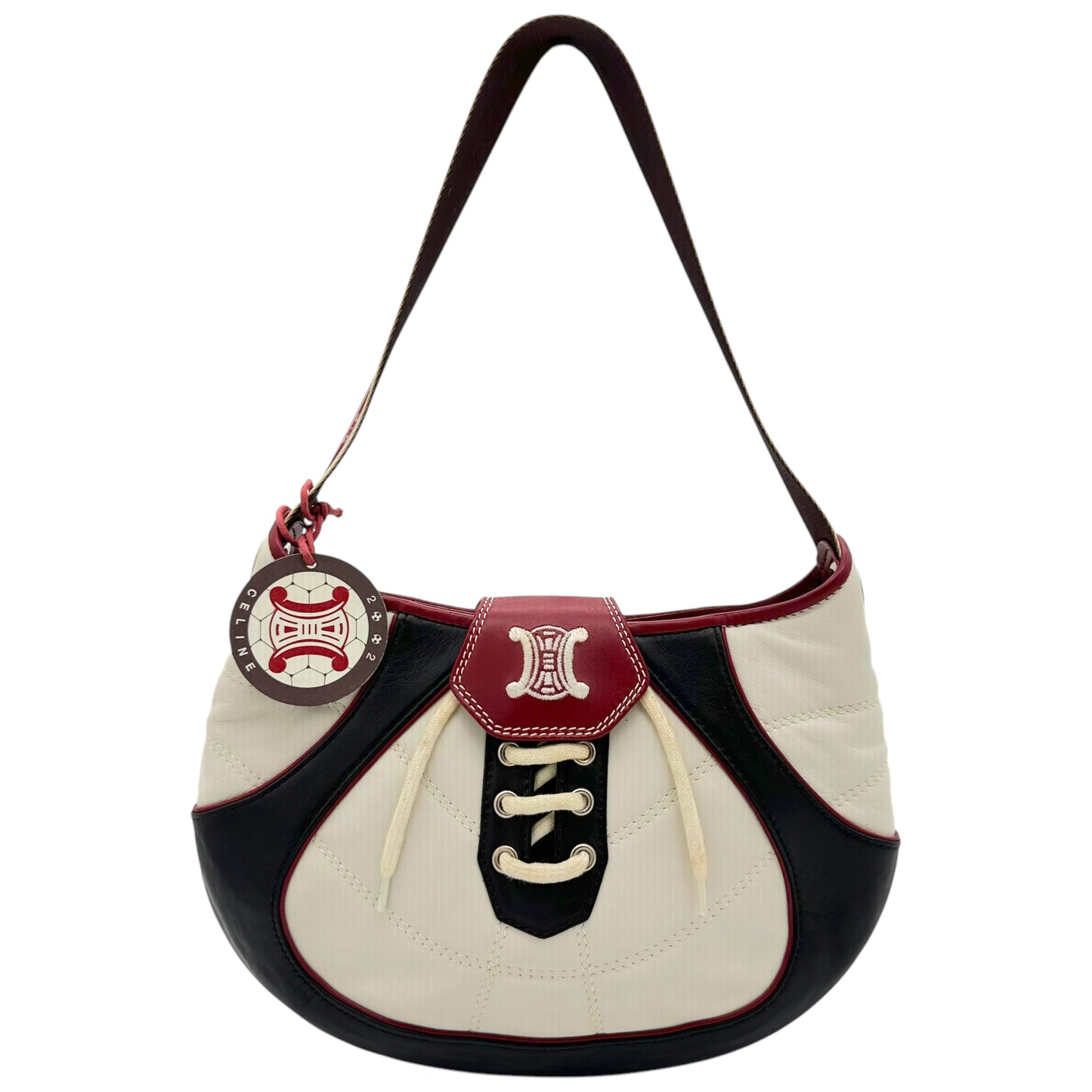 Celine 2002 FIFA World Cup Bag Cream Black Leather