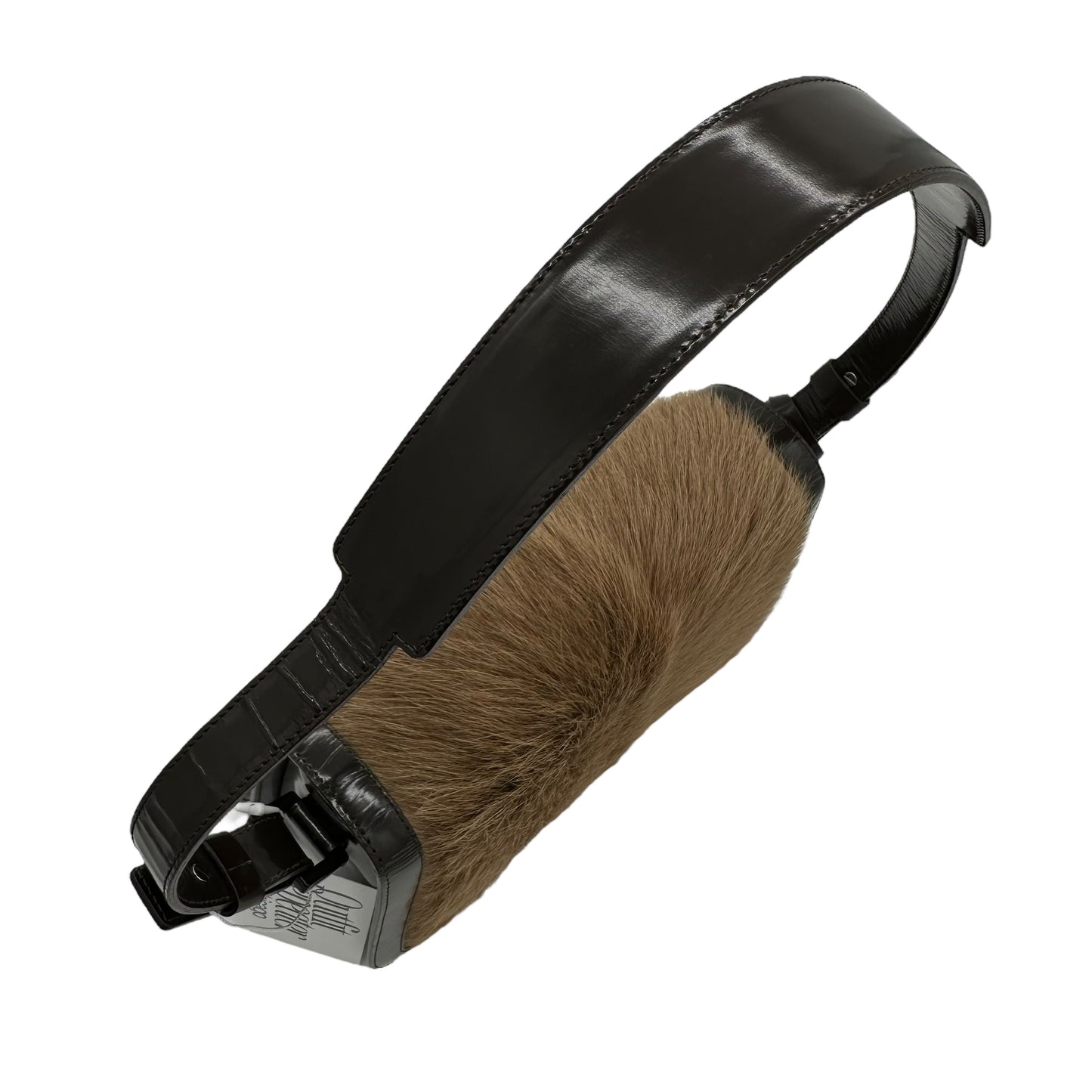 Celine Ponyhair Fur Shoulder & Black Leather Bag