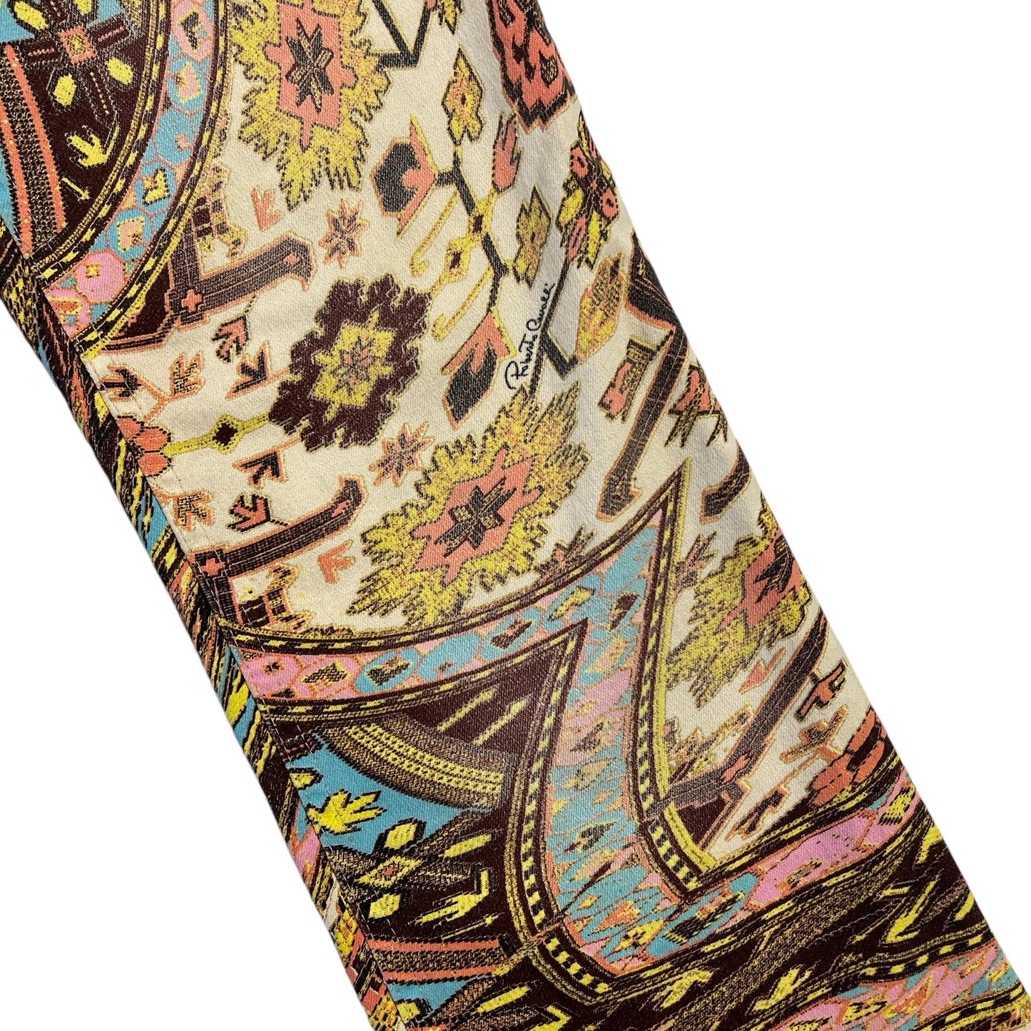 Roberto Cavalli S/S 2003 Ivory Multicolor Printed Jeans - Outfit Repeater