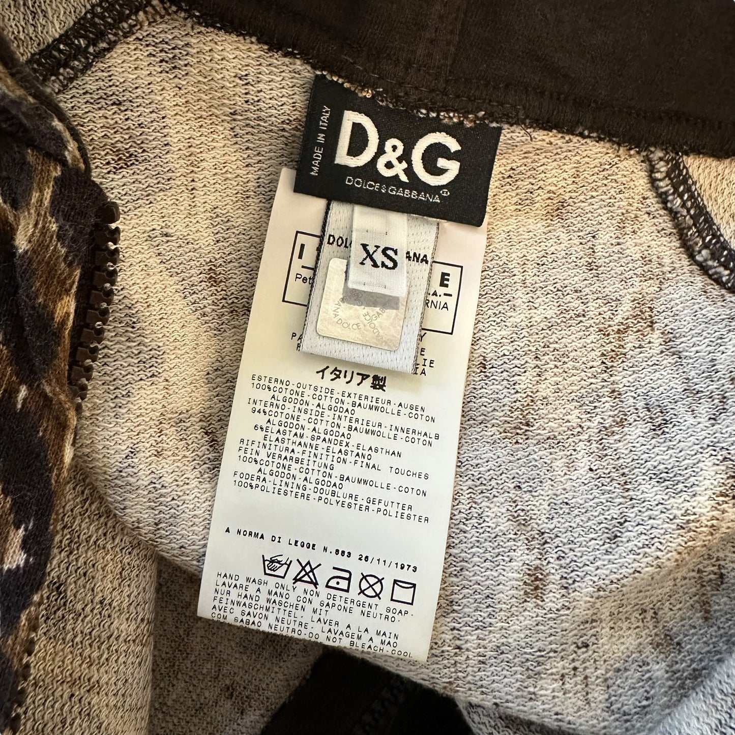 D&G Dolce & Gabbana 'Favorite Jogging Clothes' Leopard Print Crop Hoodie - Outfit Repeater