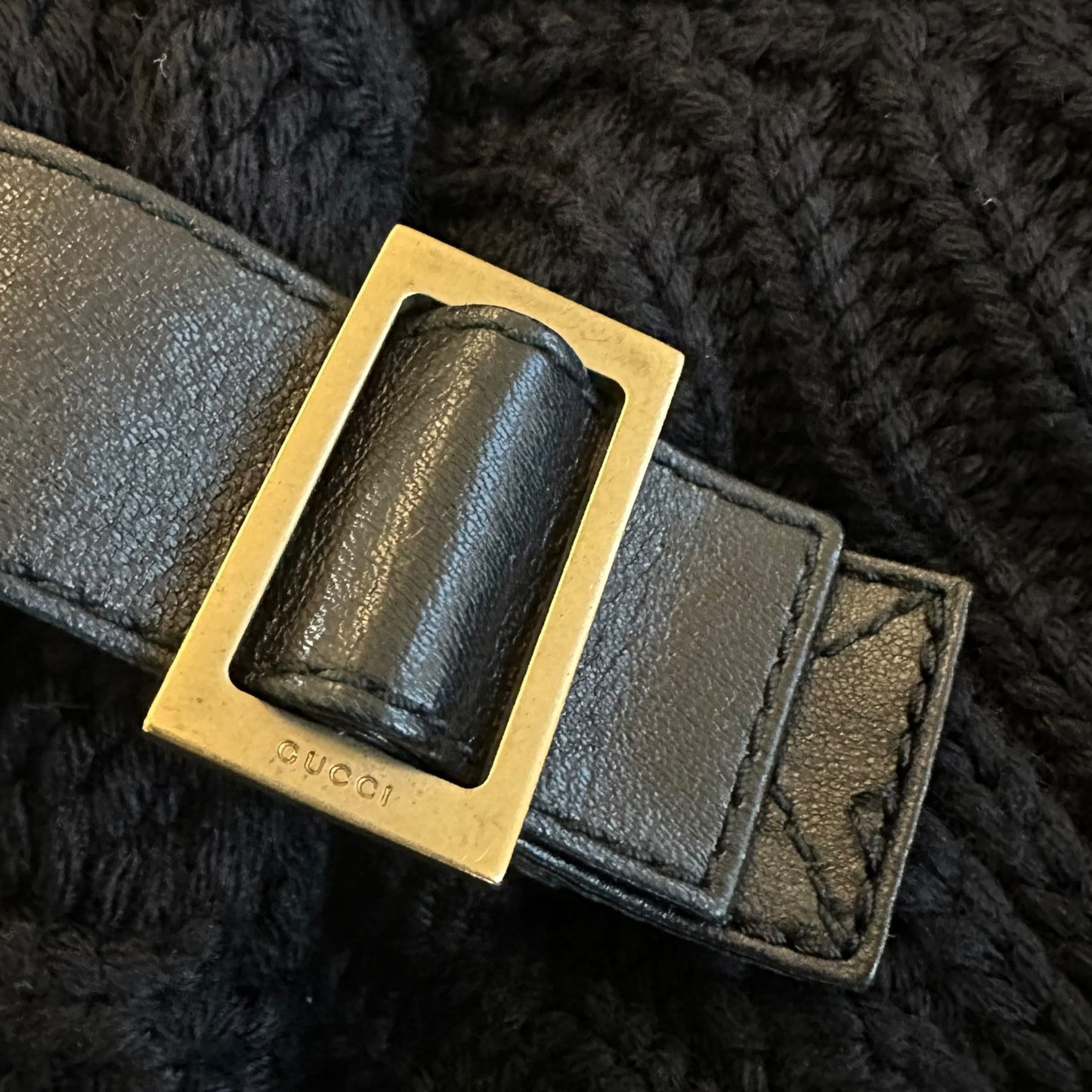 Gucci Black Cashmere Belted Off the Shoulder Sweater - Outfit Repeater