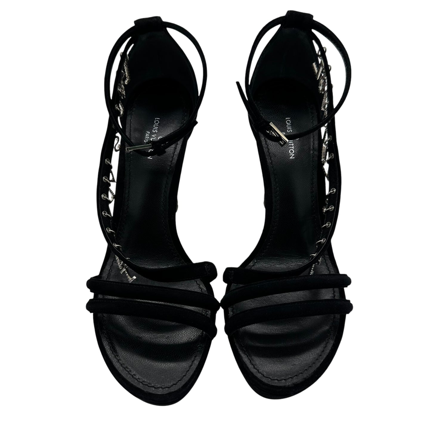Louis Vuitton Melody Crystal Logo Charm Platform Heels - Outfit Repeater