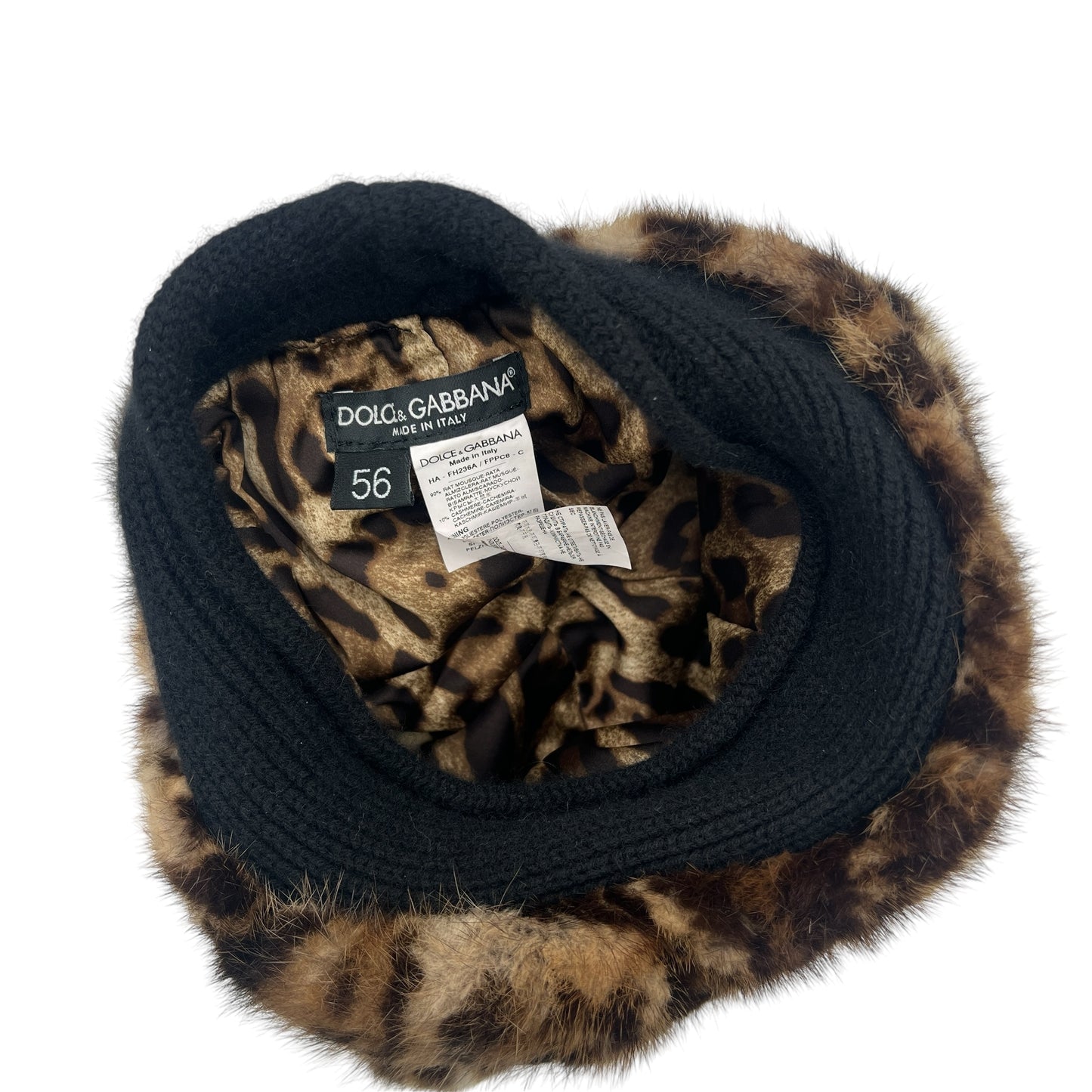 Dolce & Gabbana Leopard Print Fur & Cashmere Hat - Outfit Repeater