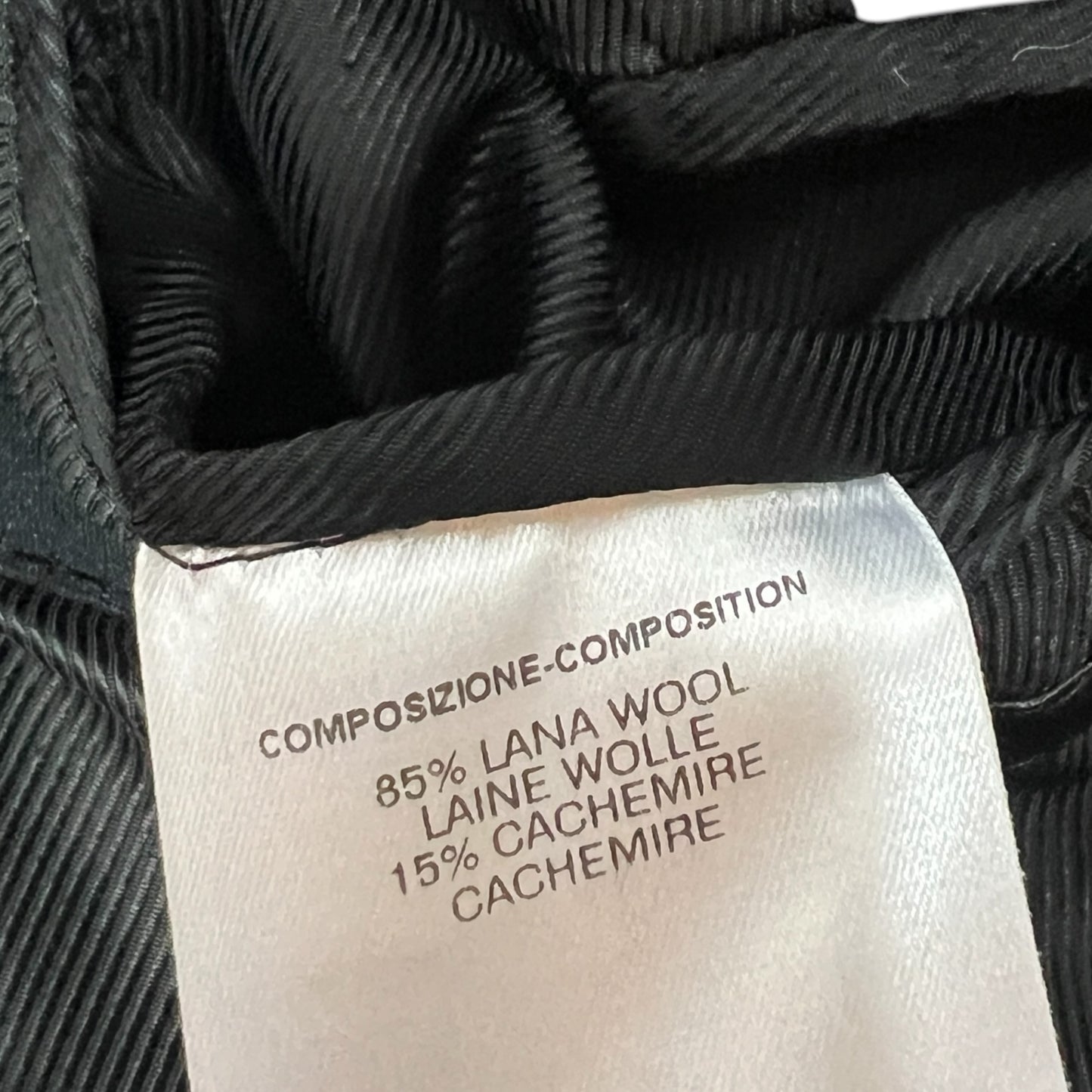Gucci Black Cashmere Trench Coat Belted Waist Side Pockets