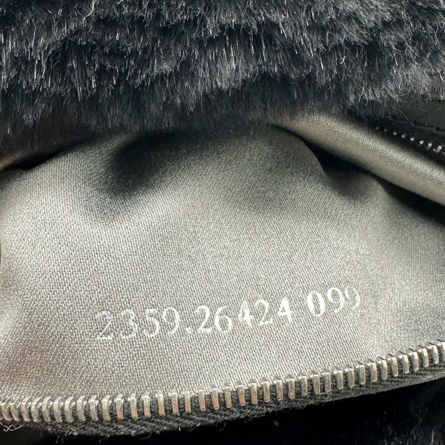 Fendi Black Rabbit Fur Baguette Bag NEW