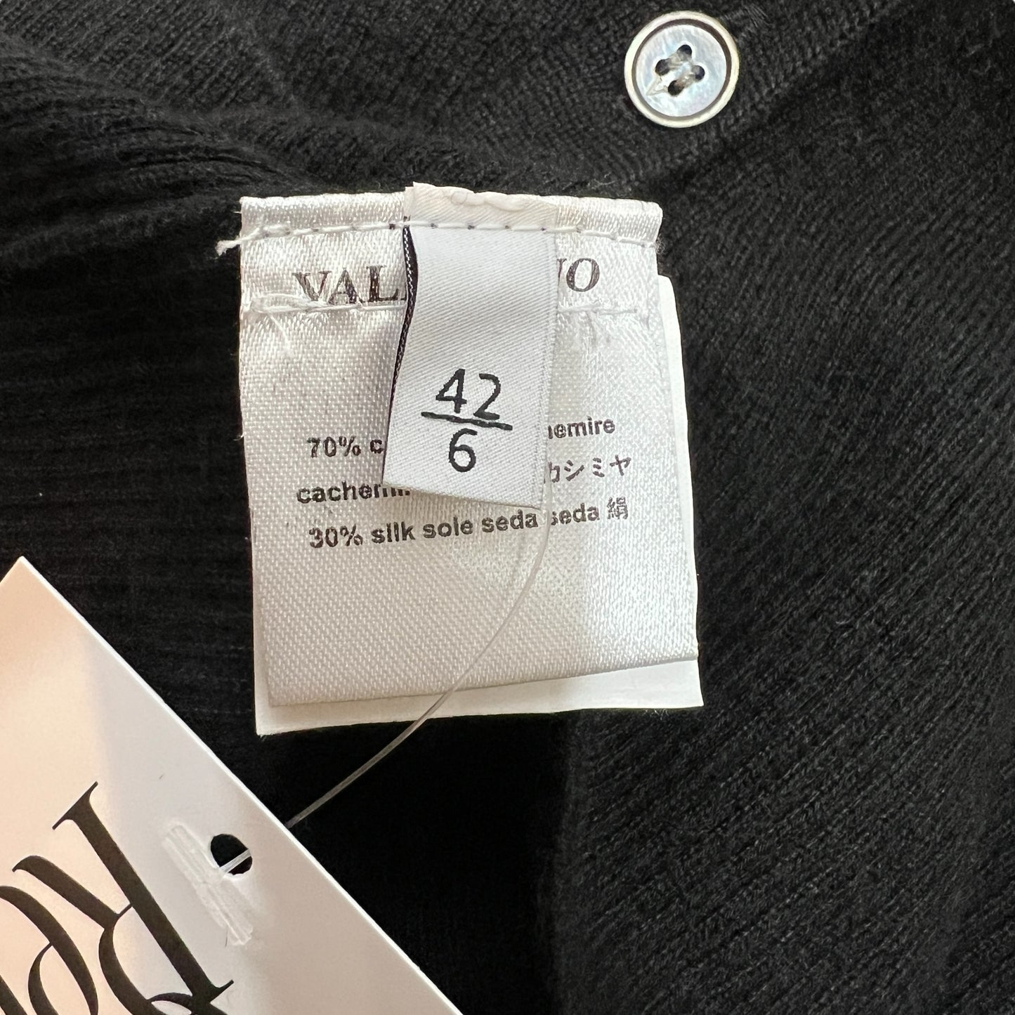 Valentino Black Cashmere V-Neck Button Sweater - Outfit Repeater