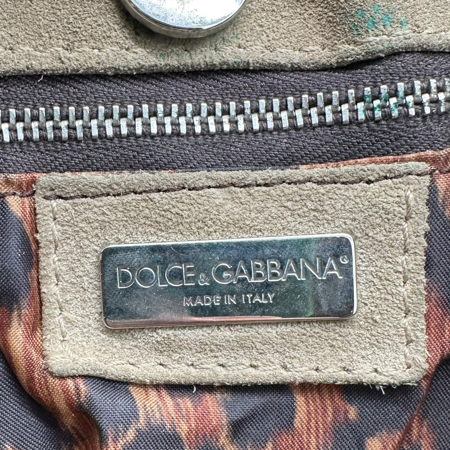 Dolce & Gabbana Gray Suede Fringe Bag