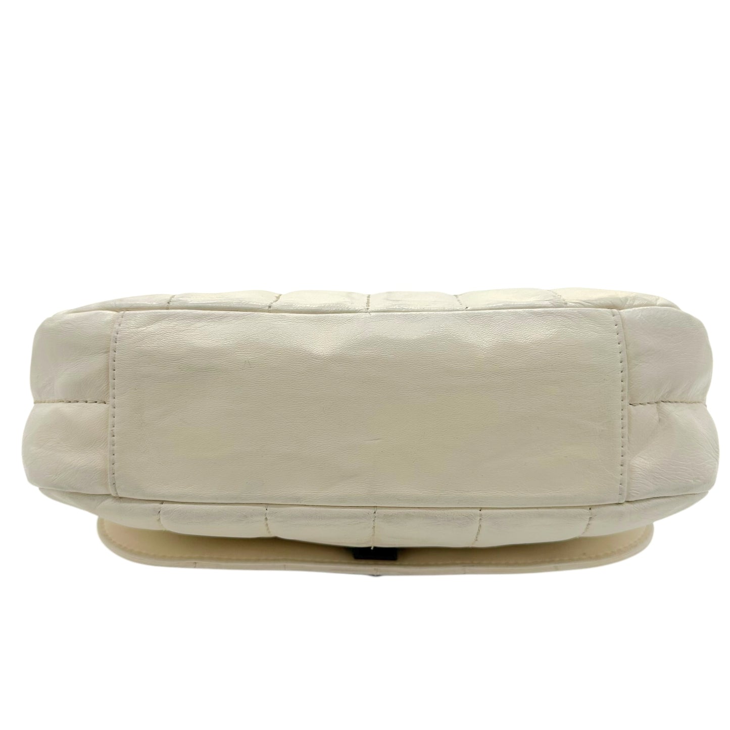 Chanel White Multi-Chian Chocolate Bar Medium Flap Bag