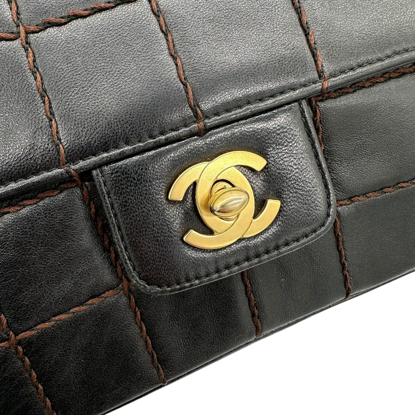 Chanel Black & Brown Chocolate Bar Quilted Medium Flap Bag - Outfit Repeater