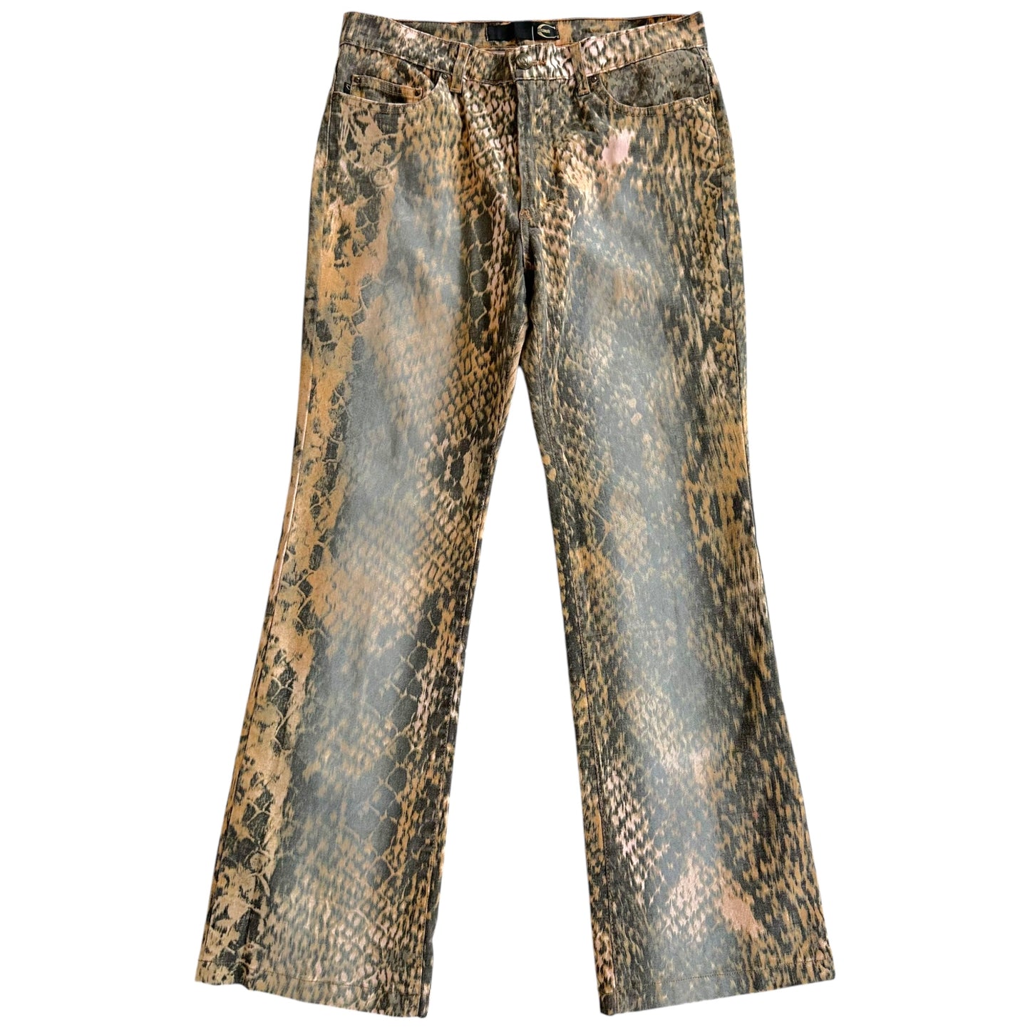 Just Cavalli Roberto Cavalli Orange Snakeskin Printed Jeans - Outfit Repeater