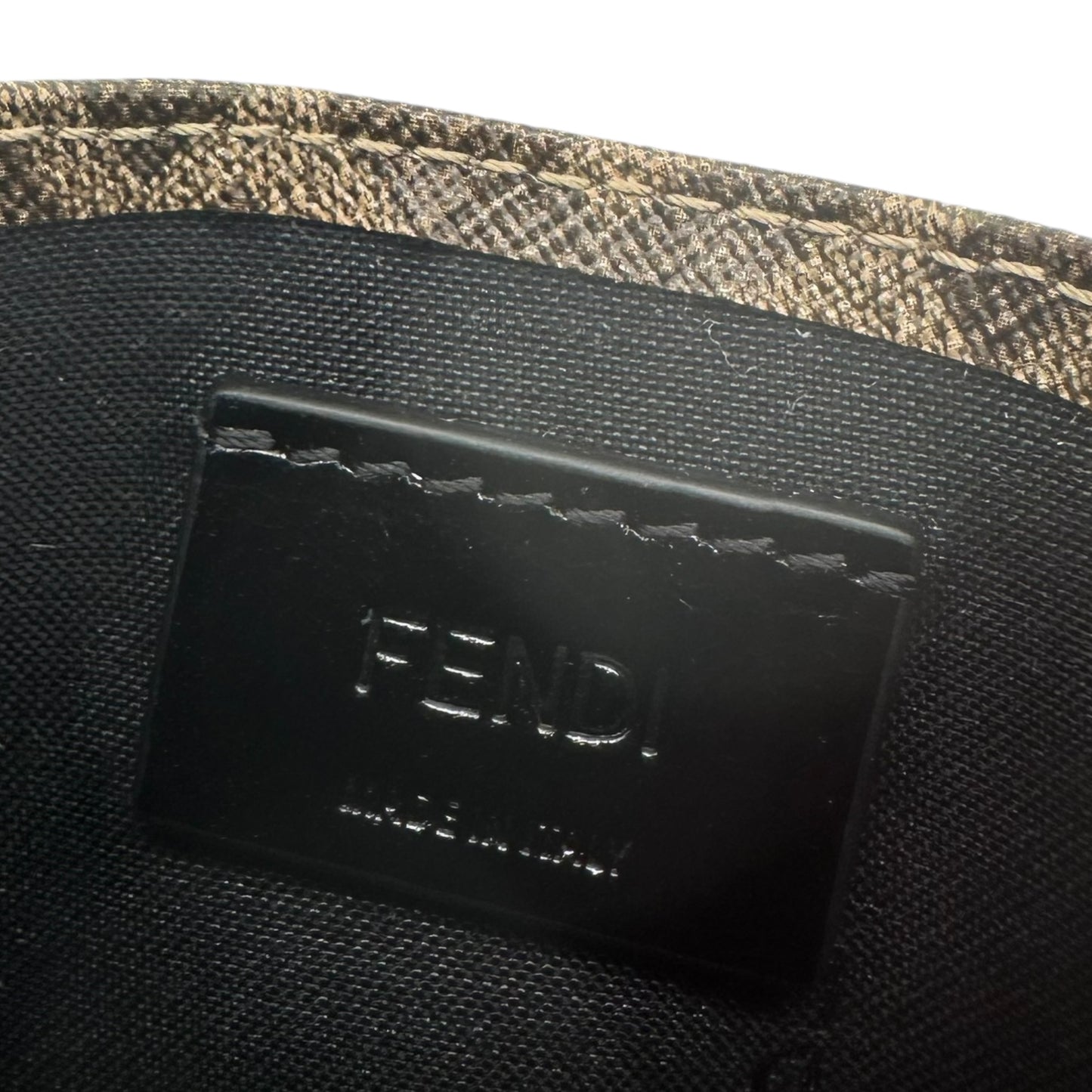 Fendi Brown Zucca Studded Card Holder Wallet