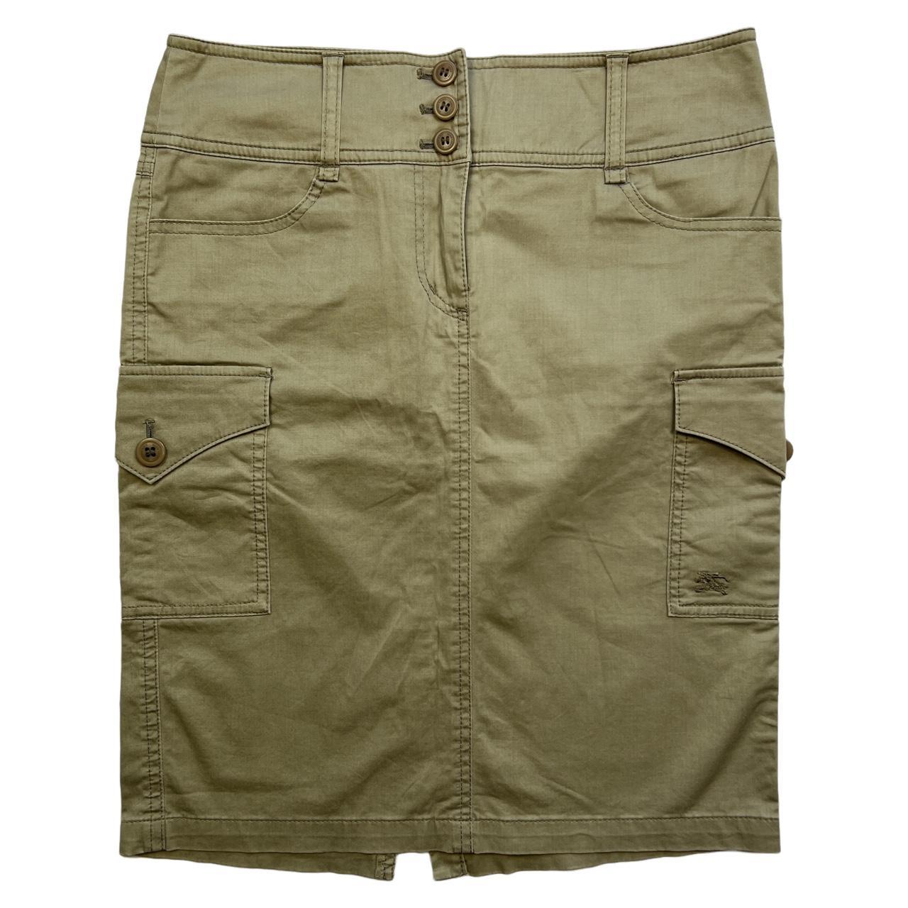 Burberry Blue Label Mid Length Khaki Colored Cargo Skirt - Outfit Repeater