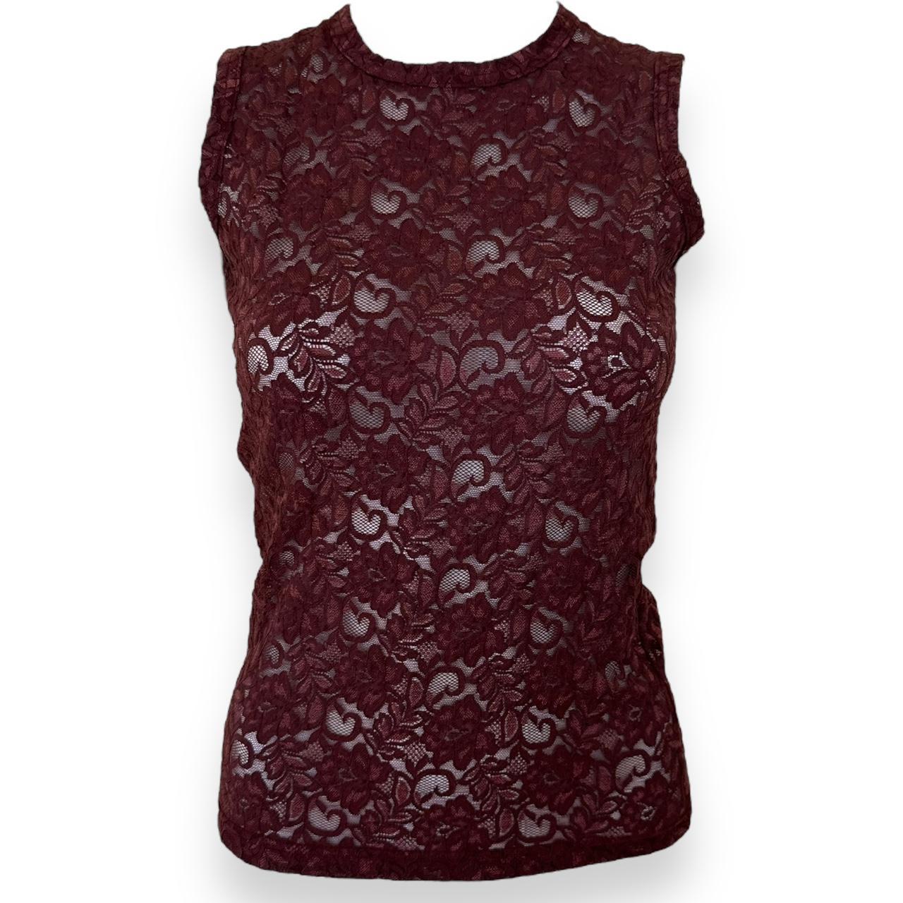 JPG by Jean Paul Gaultier Burgundy Lace Tank Top