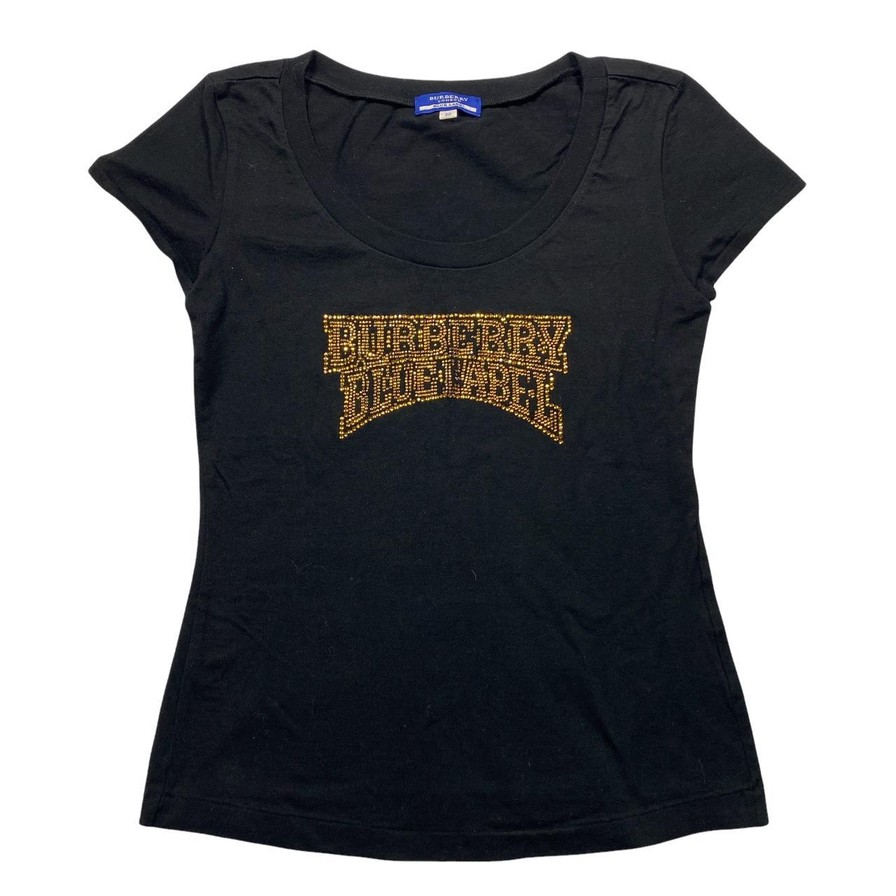 Burberry Blue Label Bedazzled Spell Out Logo T-Shirt - Outfit Repeater