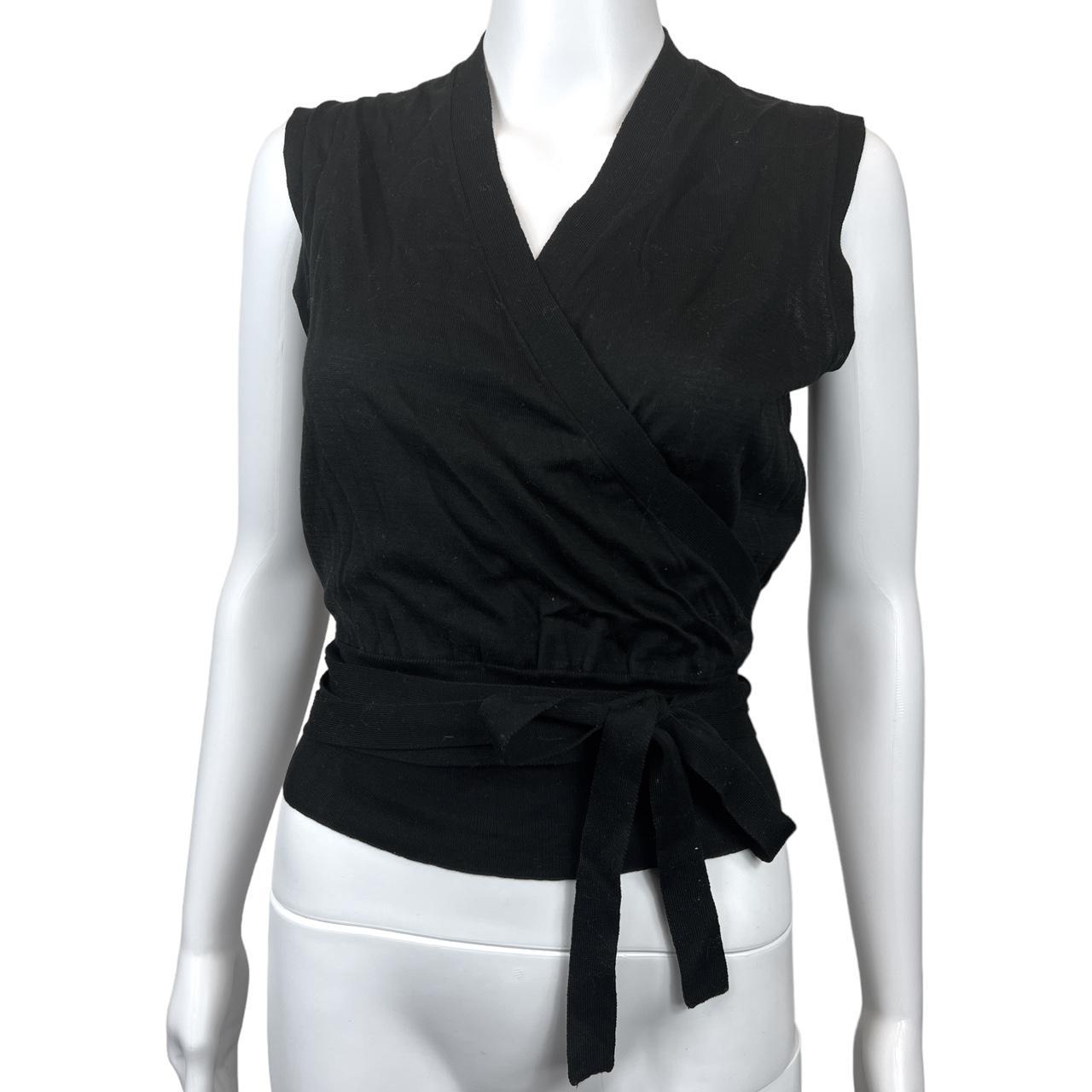 Gucci by Tom Ford S/S 2001 Black Knit Wrap Top
