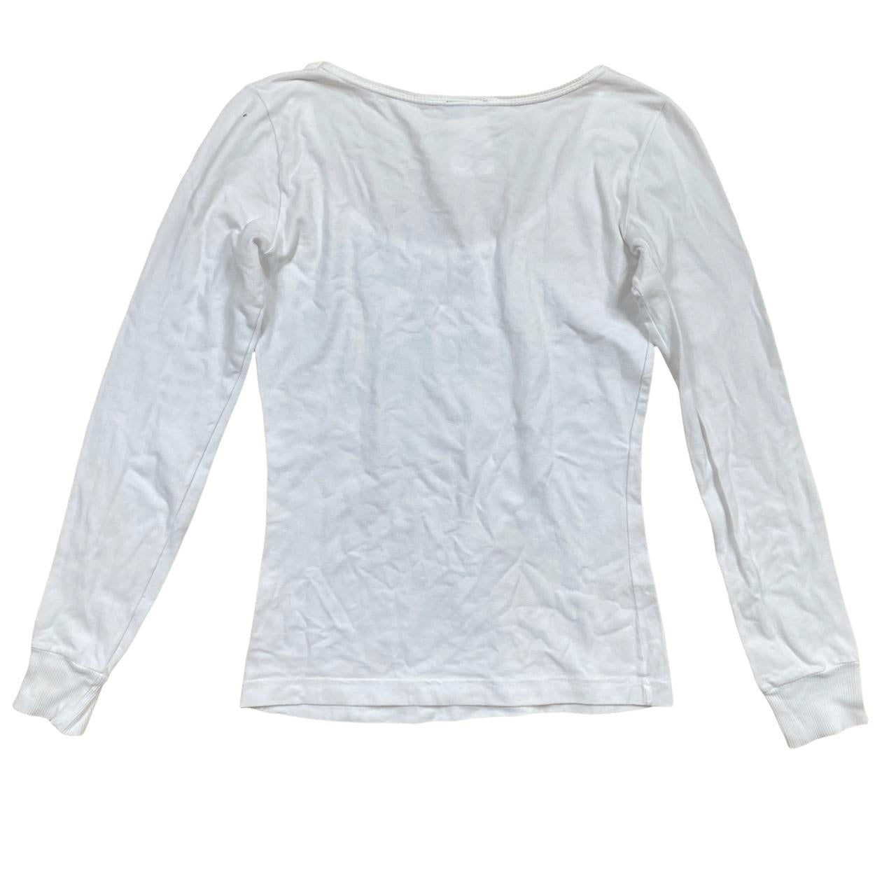 Dolce & Gabbana White & Teal Circle Logo Long Sleeve T-Shirt - Outfit Repeater