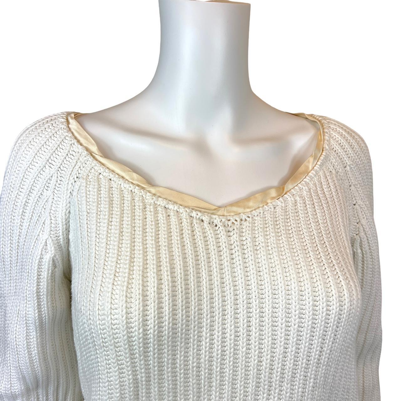 Gucci By Tom Ford Cream Cotton Knit Sweater