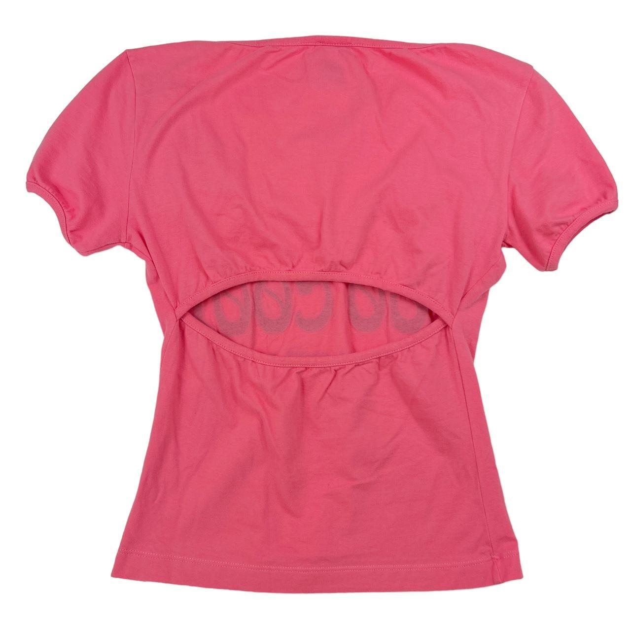 Dolce & Gabbana Too School For School Pink Graphic T-Shirt with Cutout