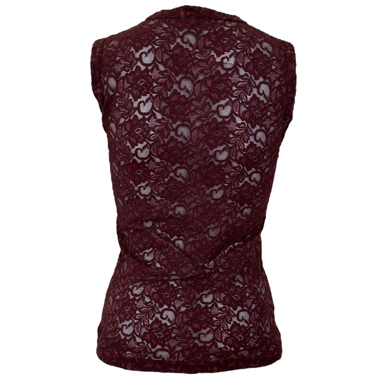 JPG by Jean Paul Gaultier Burgundy Lace Tank Top