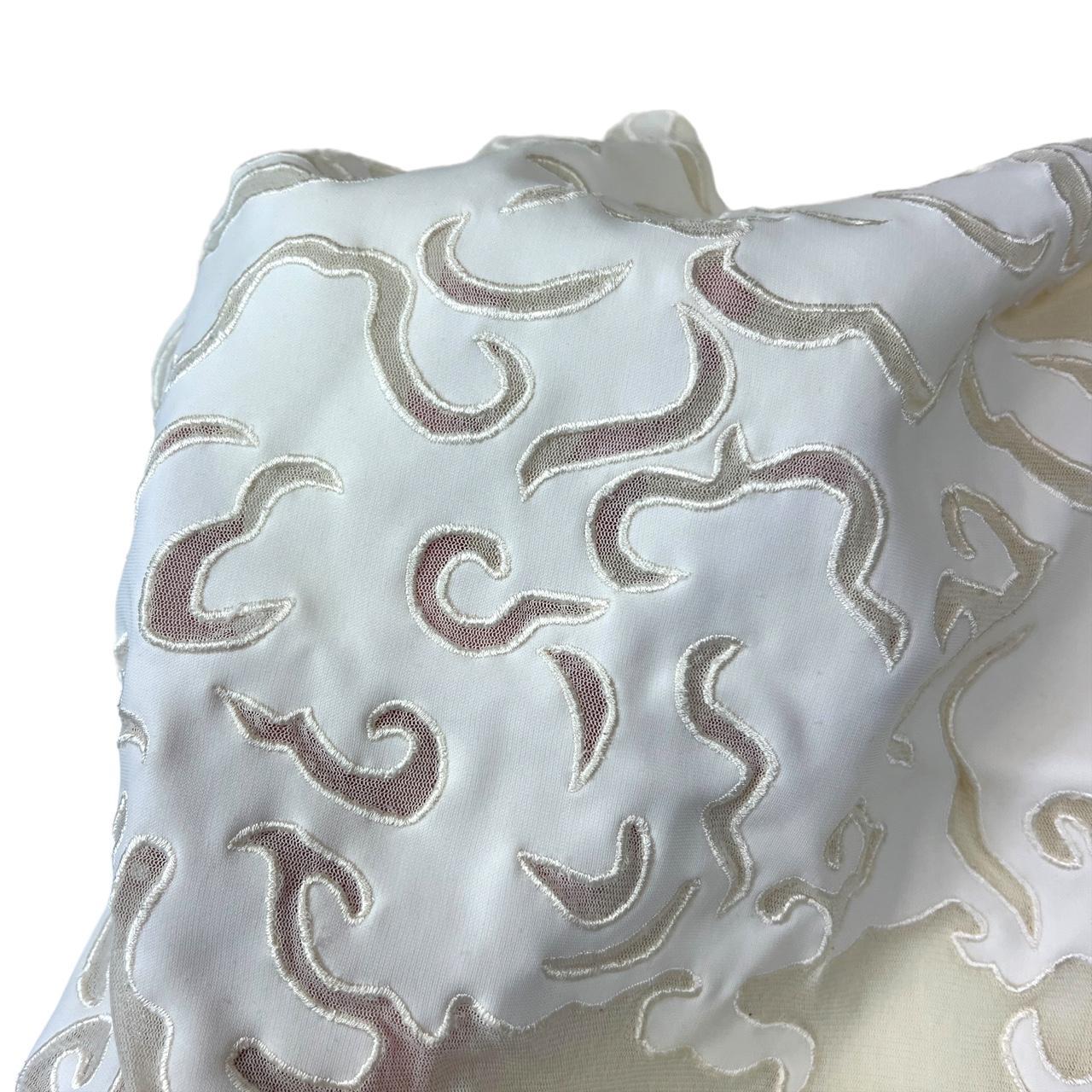 Vivienne Tam Embroidered Ivory Mesh Long Sleeve Turtleneck - Outfit Repeater