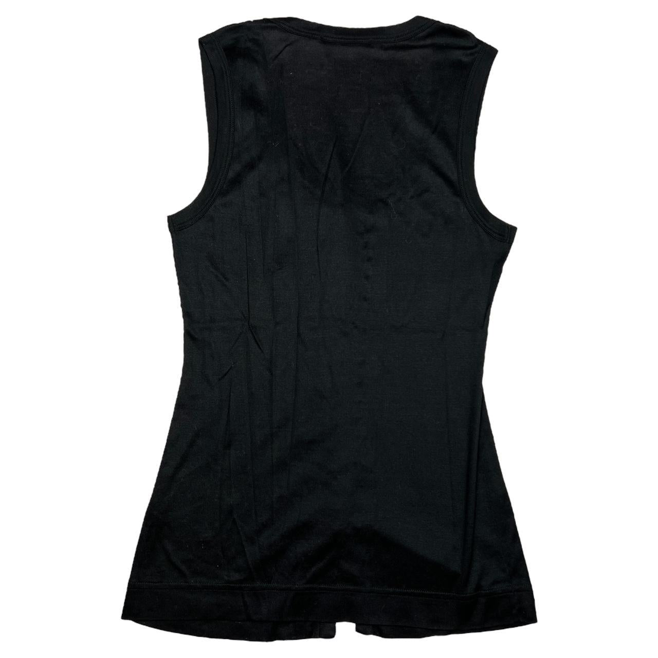 Dolce & Gabbana Black Tank Top with Pearl Buttons - Outfit Repeater