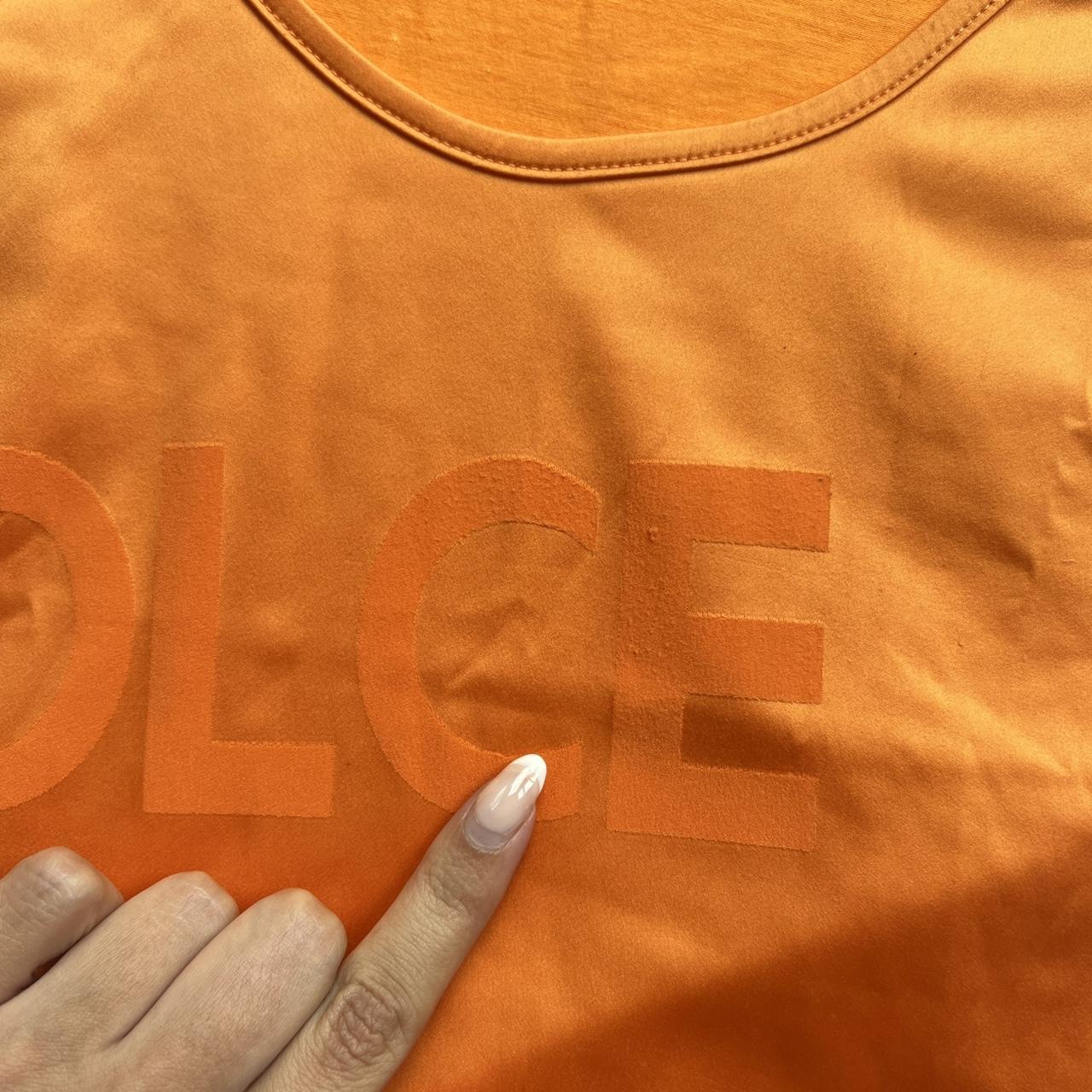 Dolce & Gabbana D&G Underwear Bright Orange Spell-Out Logo T-Shirt with Satin Front - Outfit Repeater