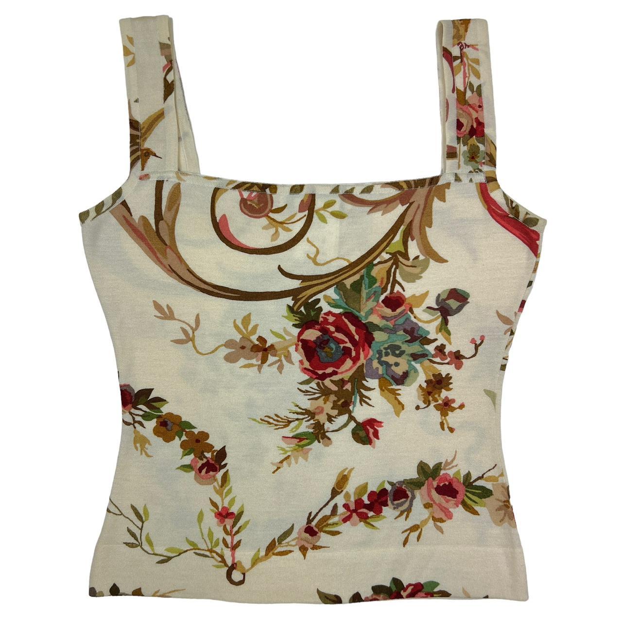 Christian Dior by John Galliano S/S 2002 Floral Print Knit Tank - Outfit Repeater