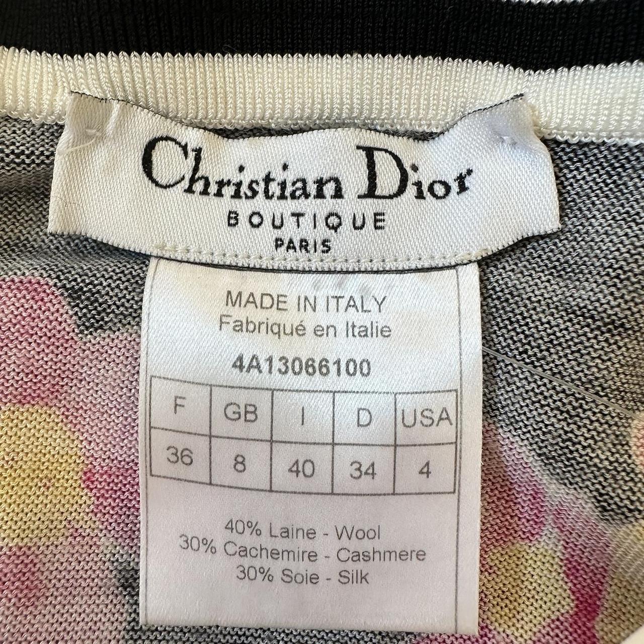 Christian Dior Knit Midi Dress Black Pink White