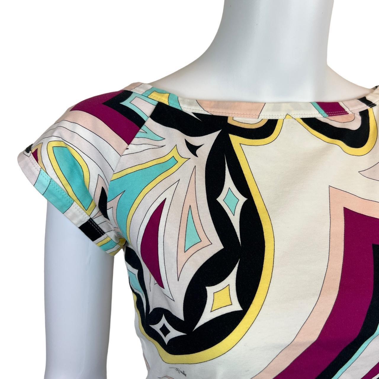 Emilio Pucci Firenze Signature Multicolored Printed Baby Tee T-Shirt - Outfit Repeater