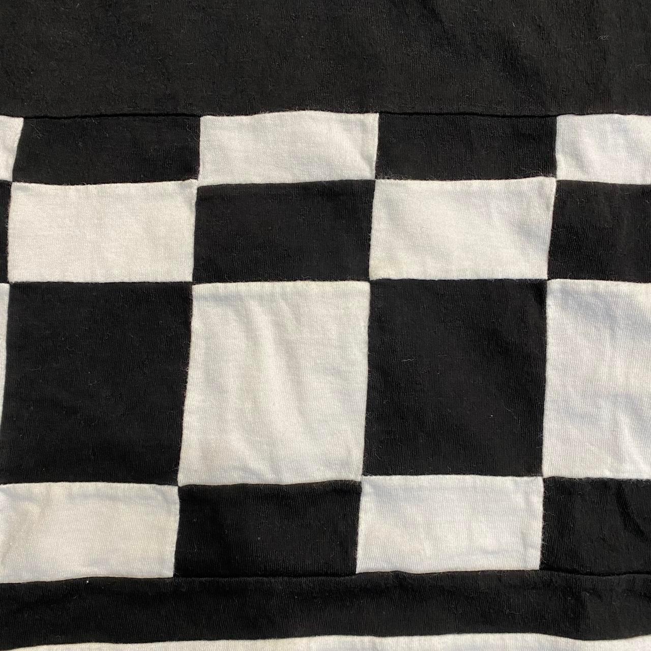 Comme des Garçons Black and White Checkered Cut and Sew T-Shirt - Outfit Repeater