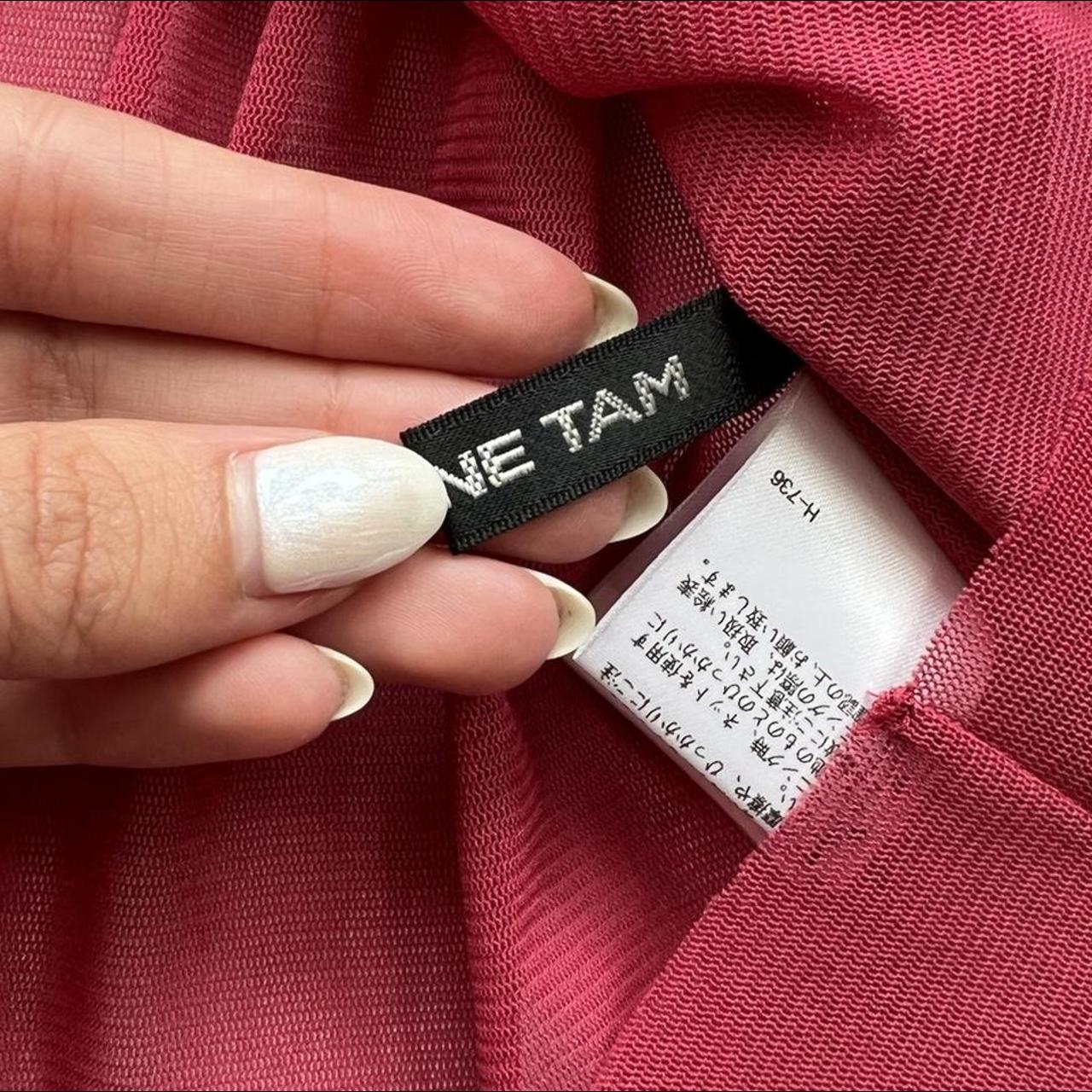 VIVIENNE TAM Pink Sheer Mesh Cardigan Style Top Blouse with Ruffle Trim - Outfit Repeater