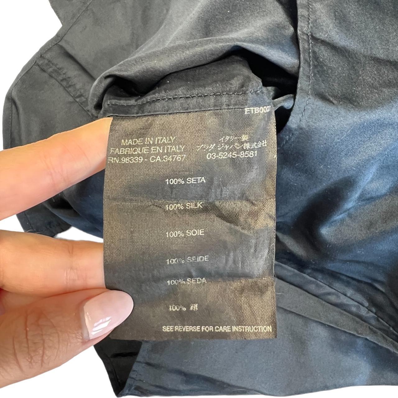 Prada black Silk Structured Short Sleeve Blouse - Outfit Repeater