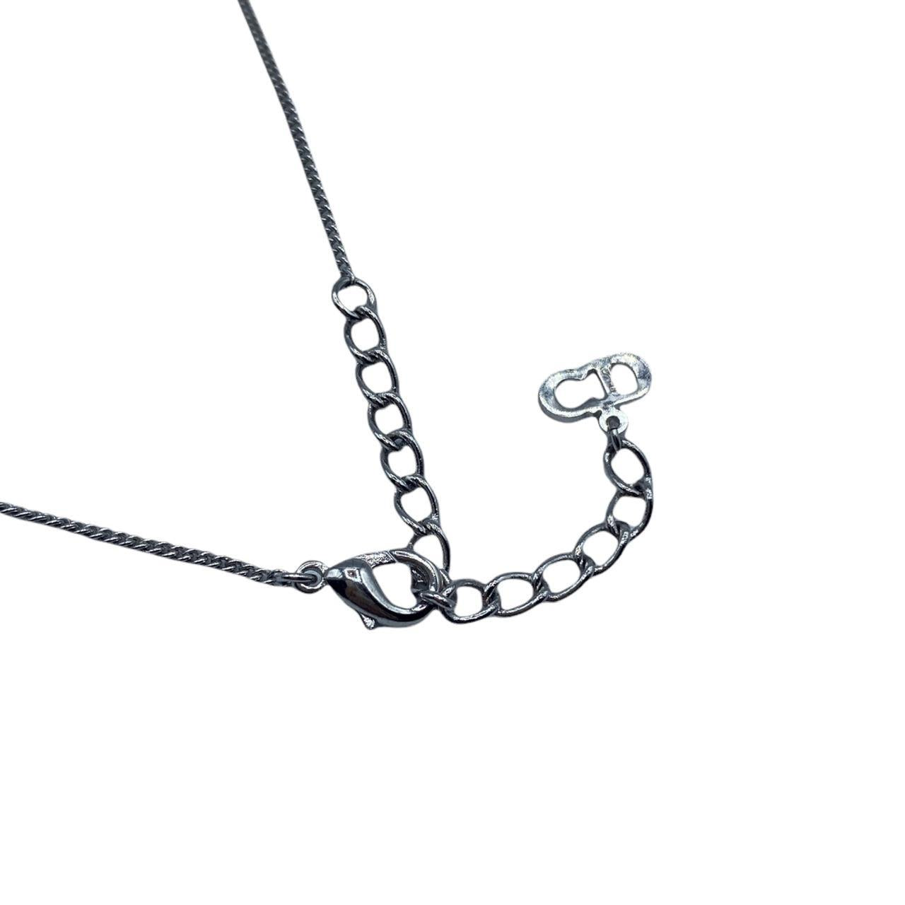 Christian Dior Blue Trotter Diorissimo Monogram Pendant Necklace - Outfit Repeater