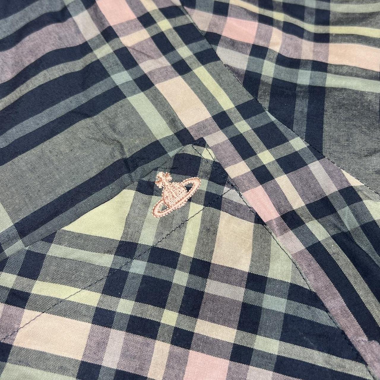 Vivienne Westwood Red Label Pink and Blue Longline Plaid Button Up Shirt - Outfit Repeater