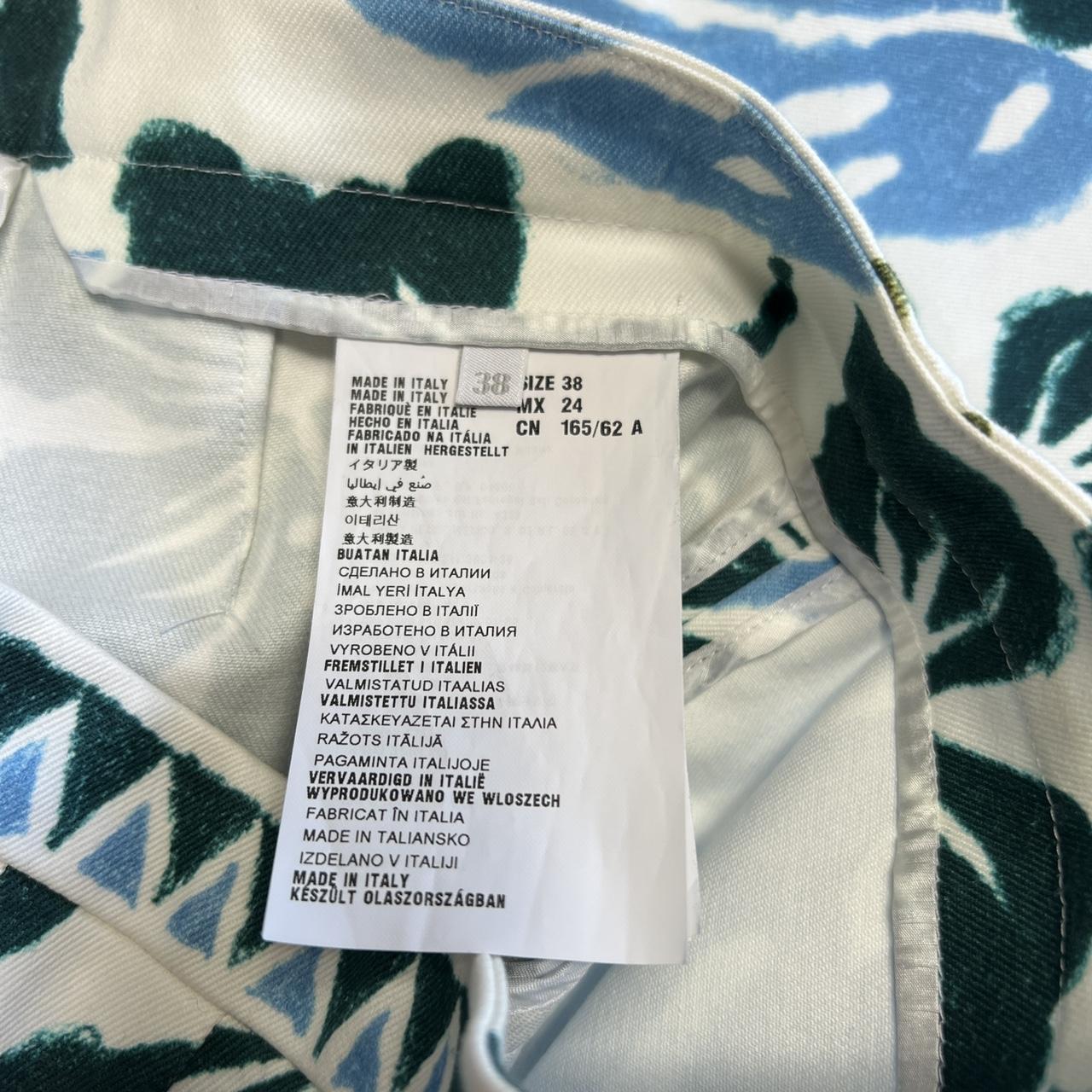 Prada Spring 2014 Green and Blue Tropical Inspired Hibiscus Printed Pants - Outfit Repeater