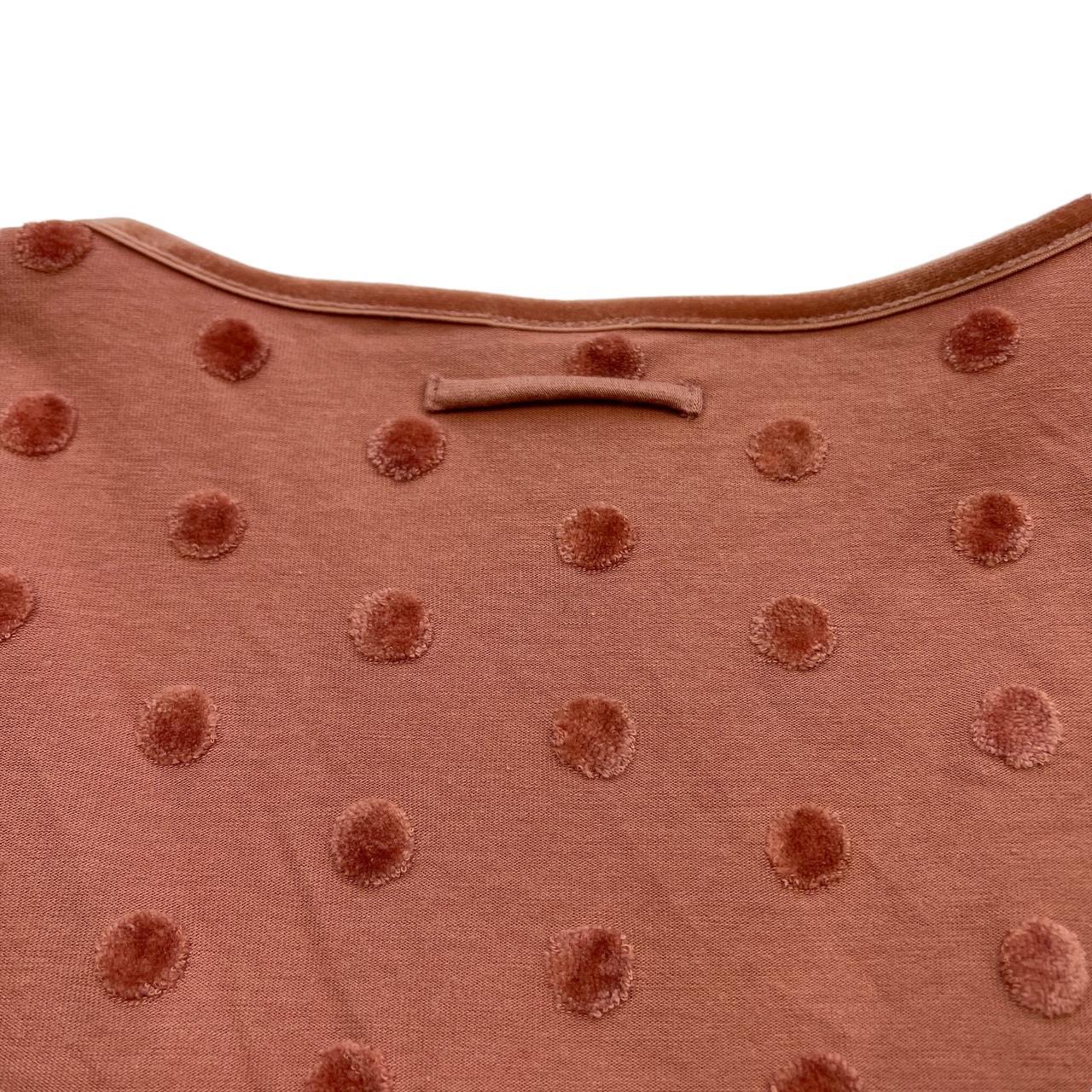 Jean Paul Gaultier Femme Light Pink Velvet Polka Dot Long Sleeve Tie-Font Top - Outfit Repeater