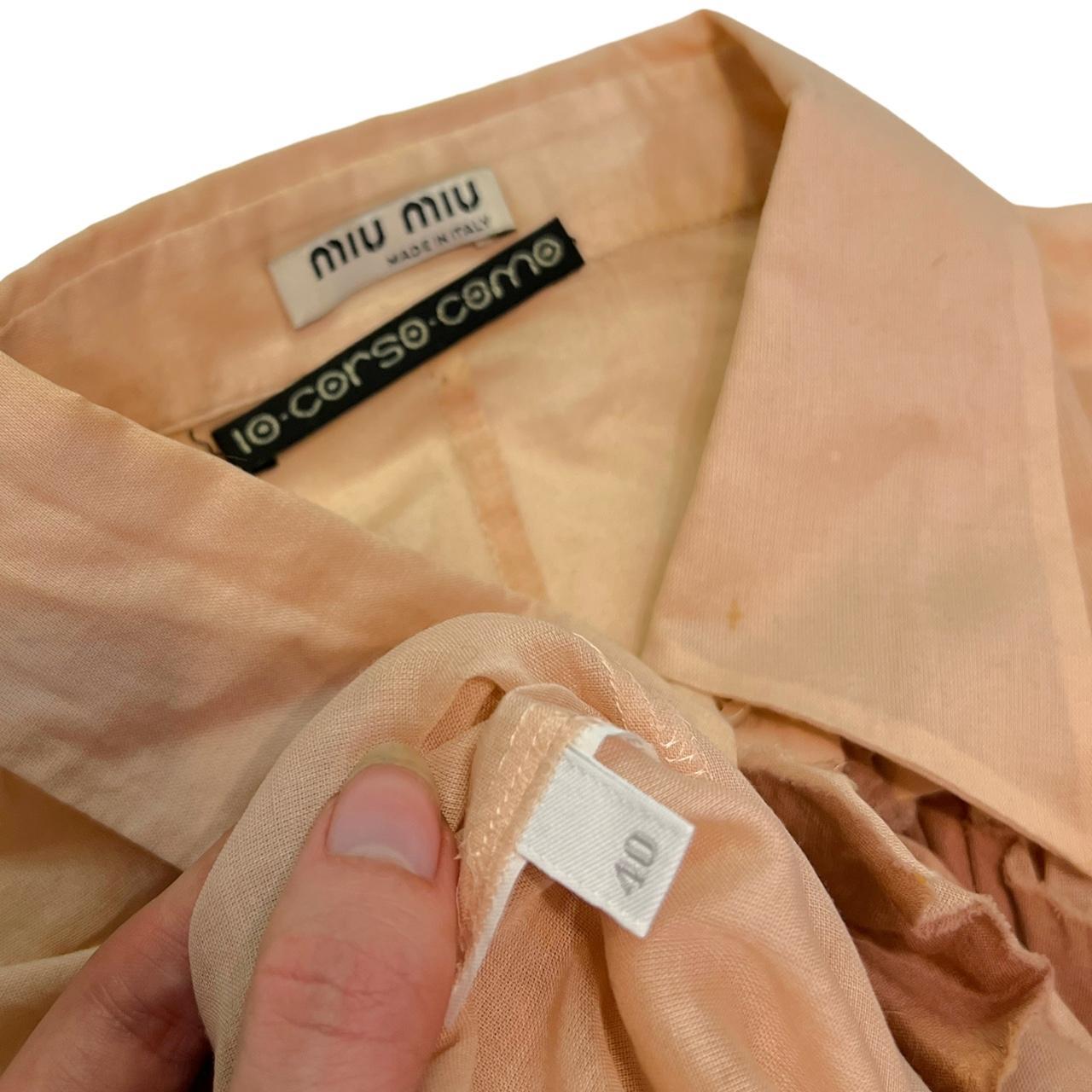 Miu Miu Muted Pink Ruffle Front Cotton Blouse Top - Outfit Repeater