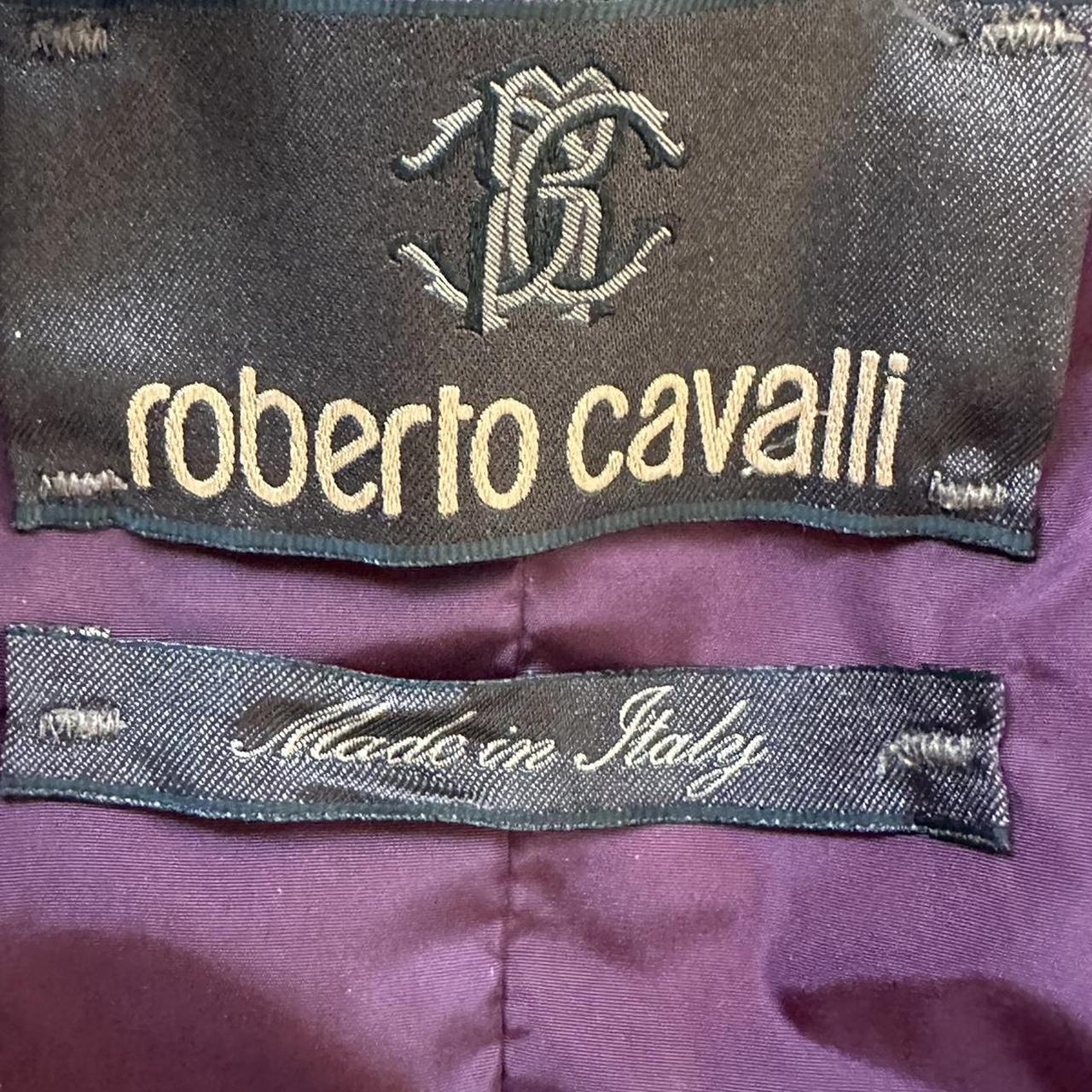 Roberto Cavalli Burgundy Puffer Coat With Fox Fur Trim
