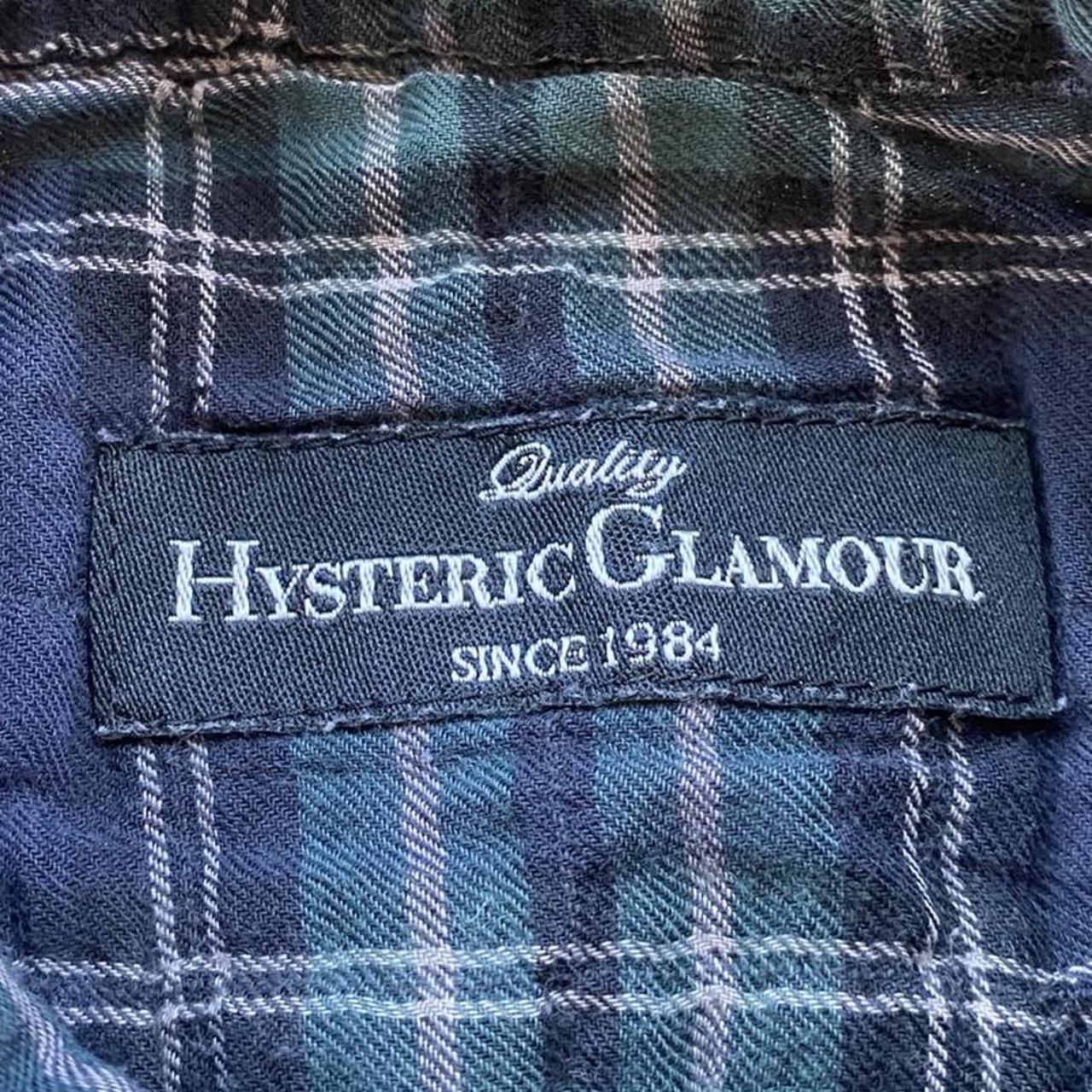 Hysteric Glamour Embroidered Blue and Green Plaid Shirt - Outfit Repeater